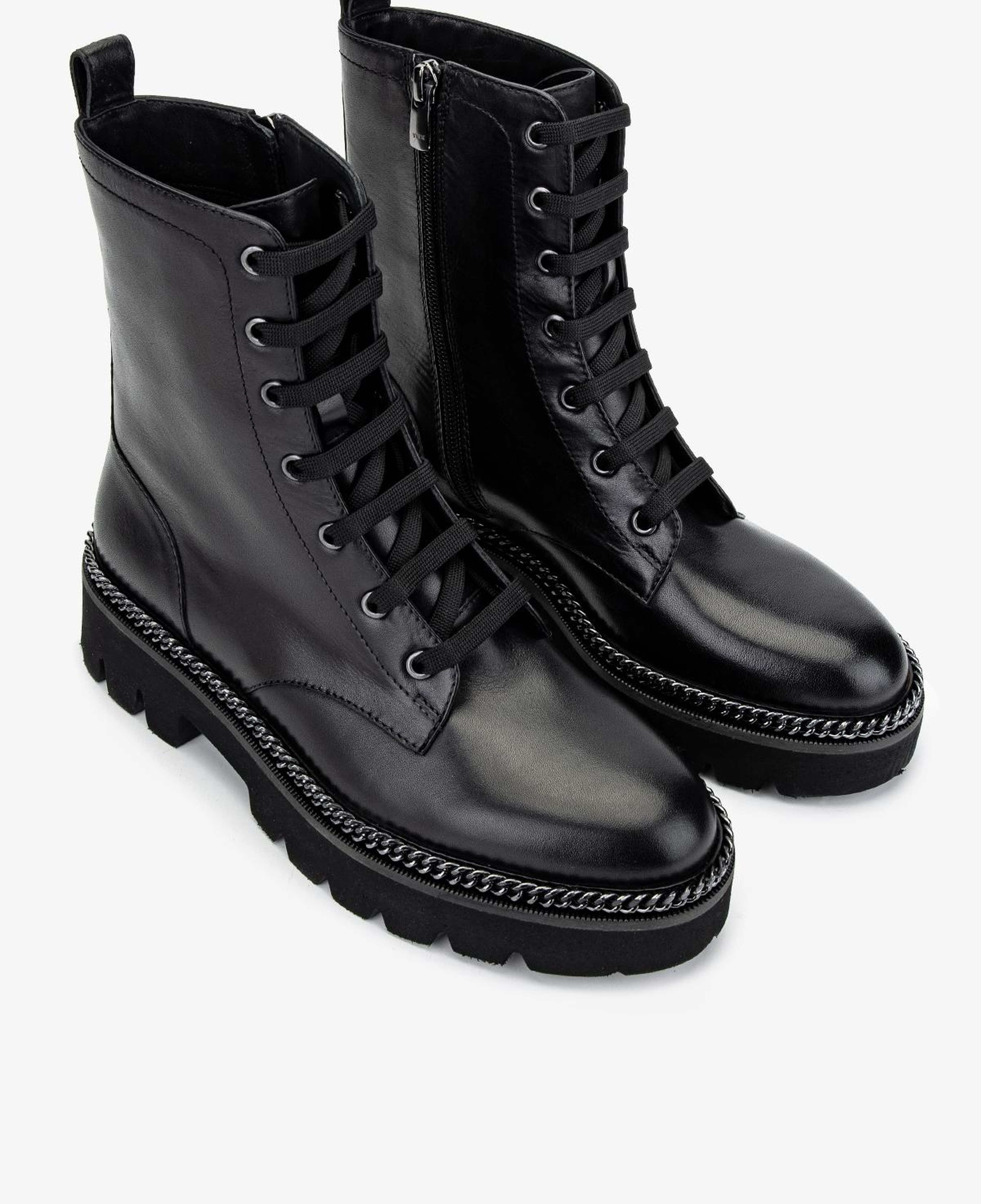 Valmenti Kadın Hakiki Deri Siyah Düz Bot