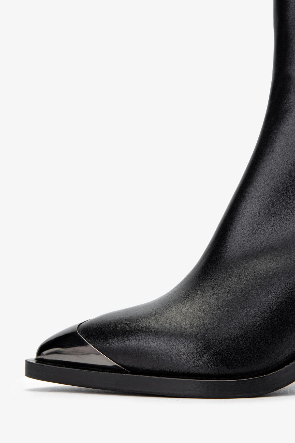 Valmenti Kadın Hakiki Deri Siyah Topuklu Bot