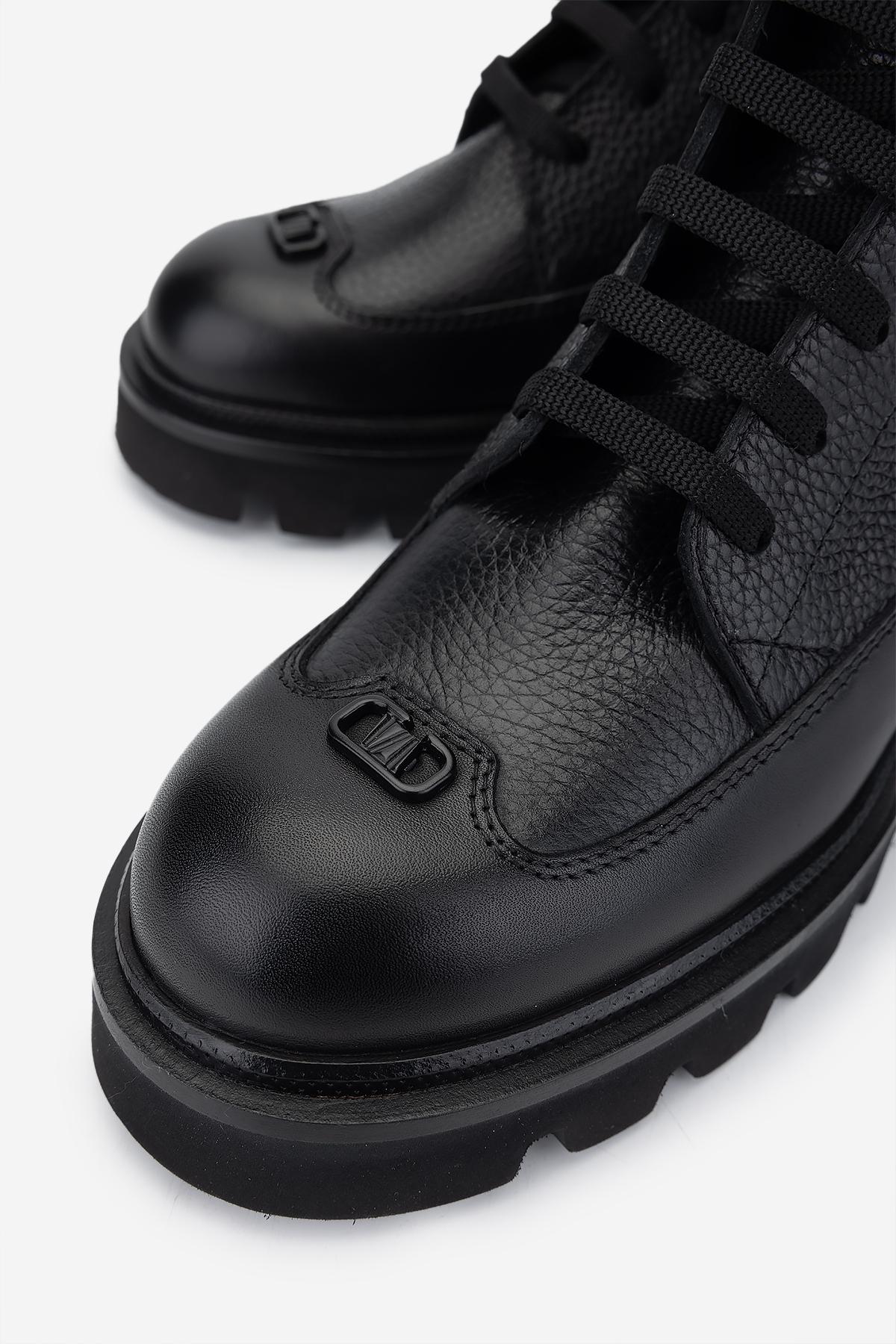 Valmenti Kadın Hakiki Deri Siyah Düz Bot