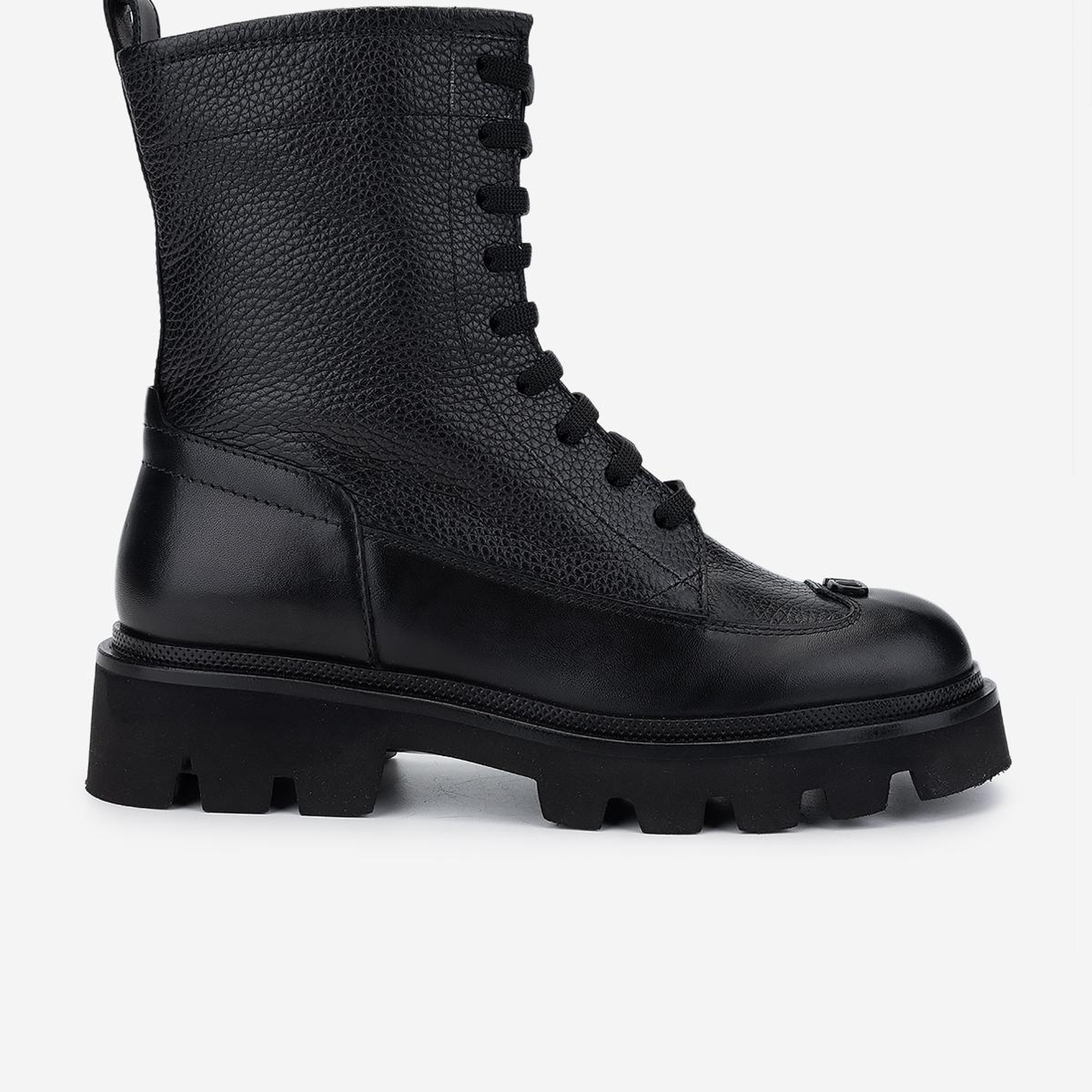 Valmenti Kadın Hakiki Deri Siyah Düz Bot