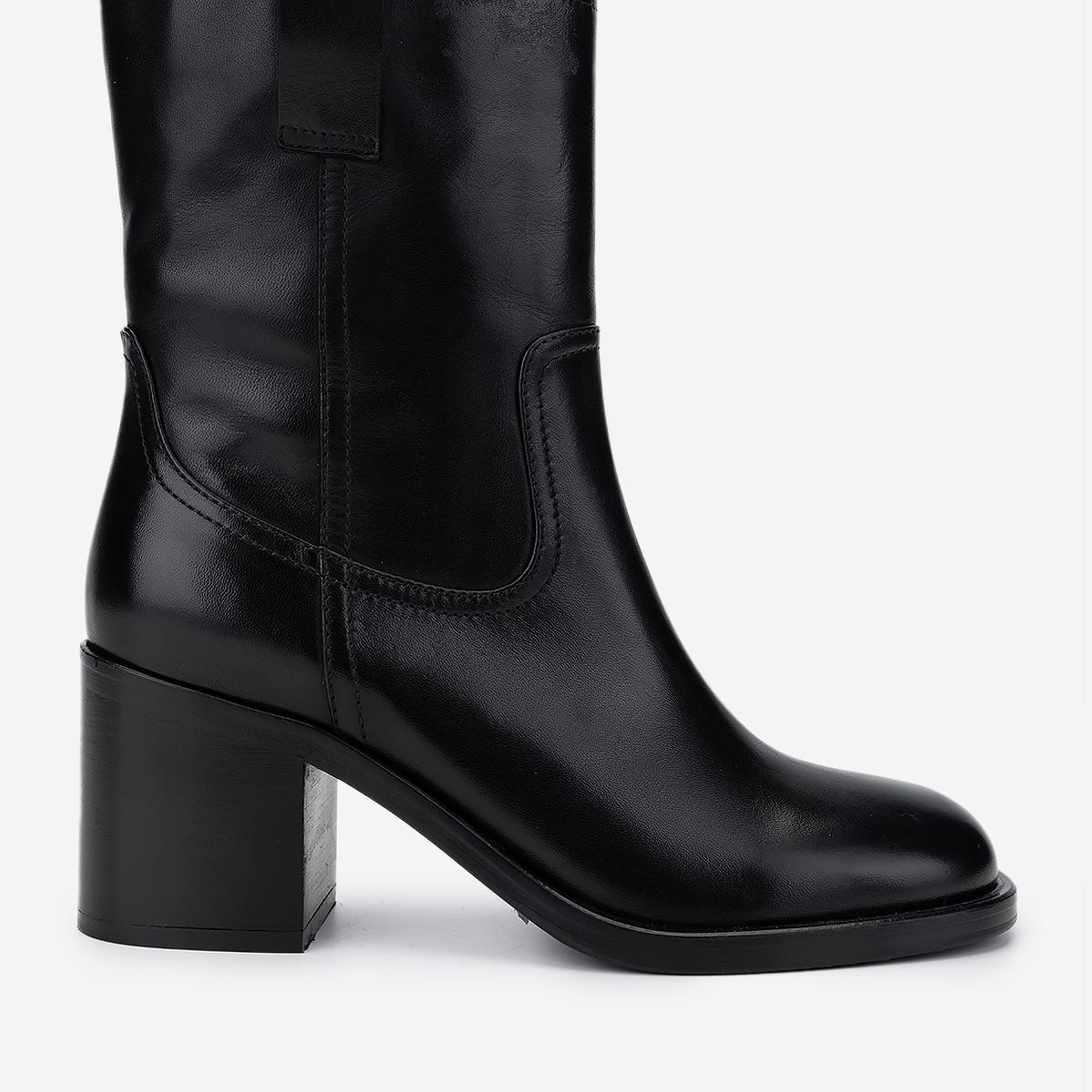 Valmenti Kadın Hakiki Deri Siyah Topuklu Bot