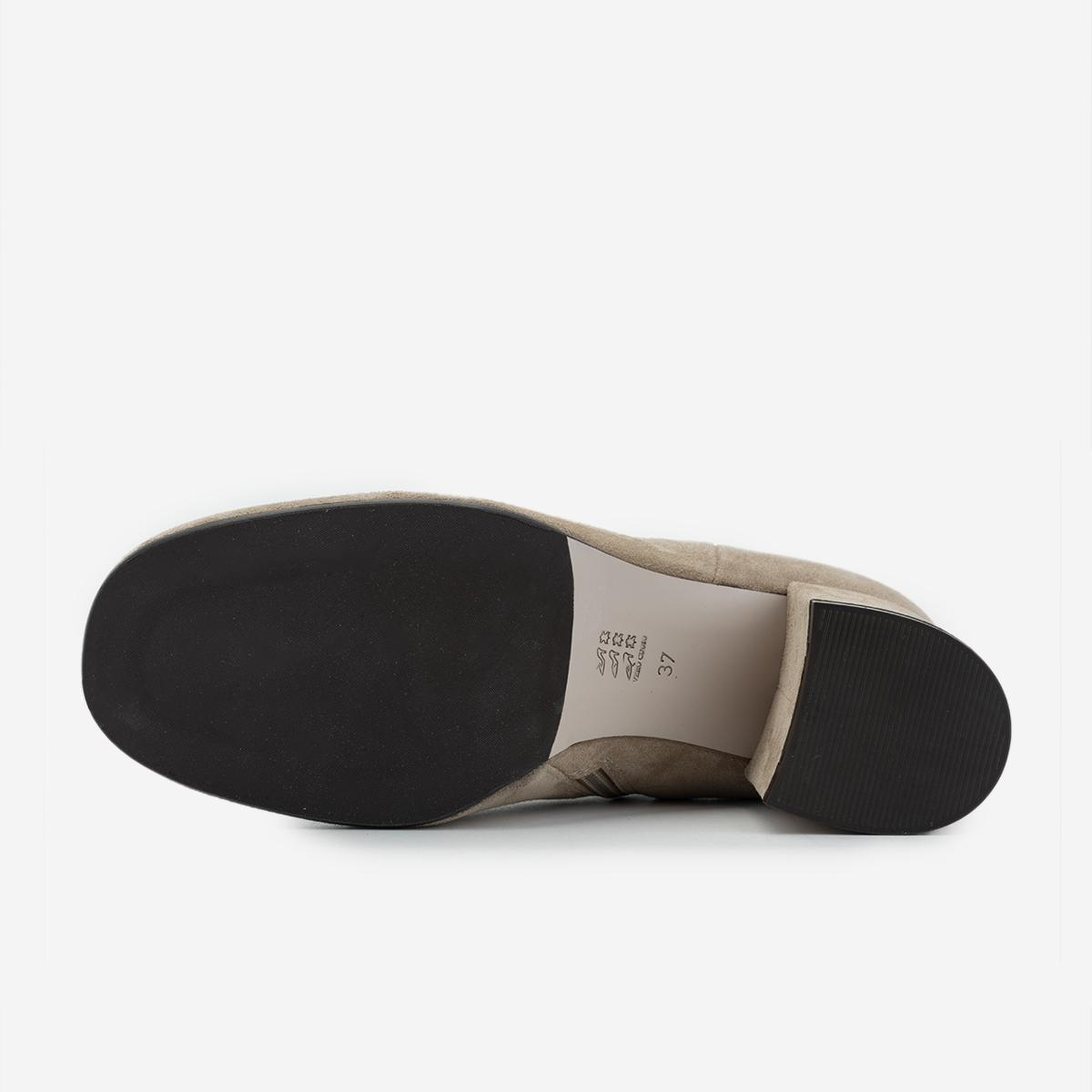 Valmenti Kadın Hakiki Deri Bej Süet Topuklu Bot