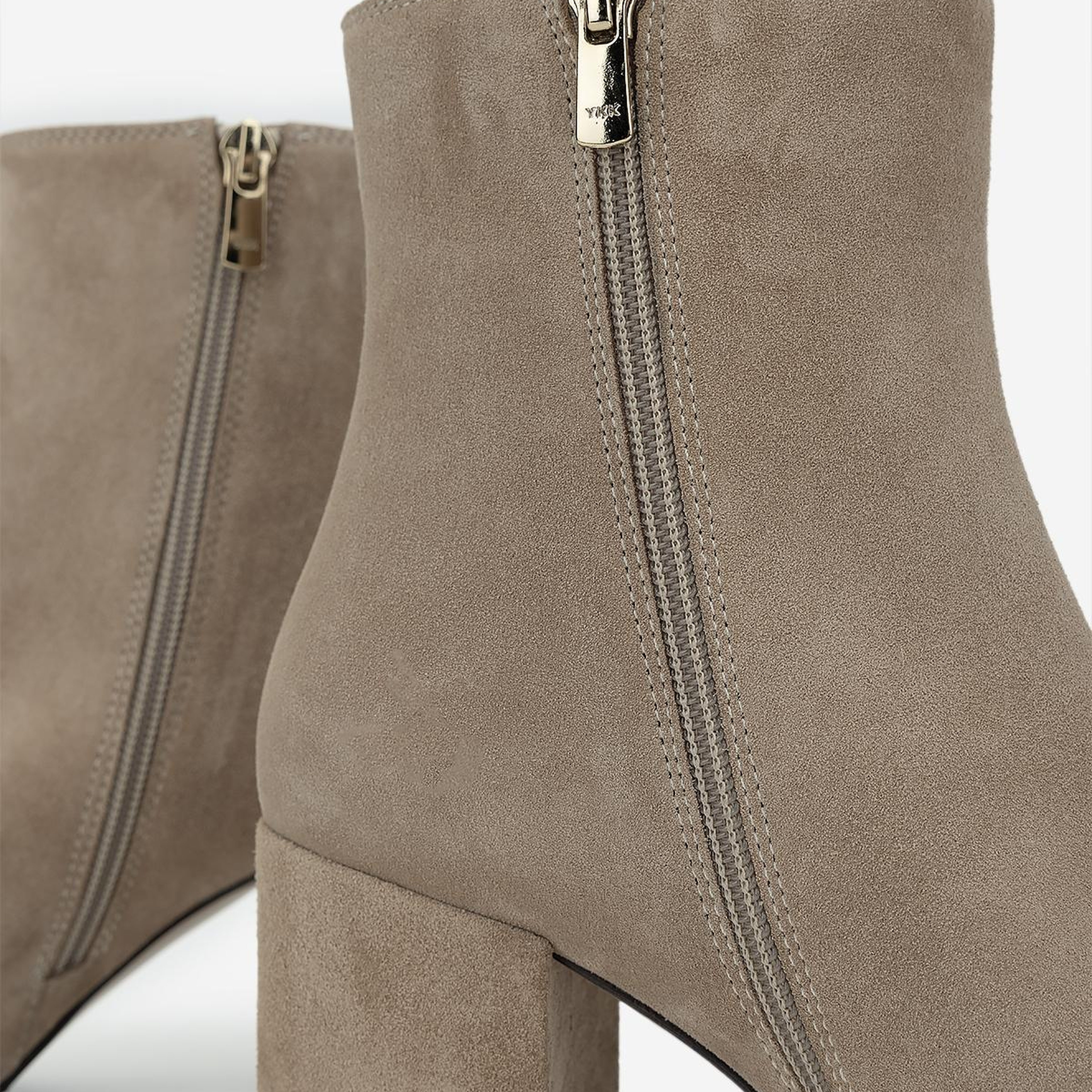 Valmenti Kadın Hakiki Deri Bej Süet Topuklu Bot