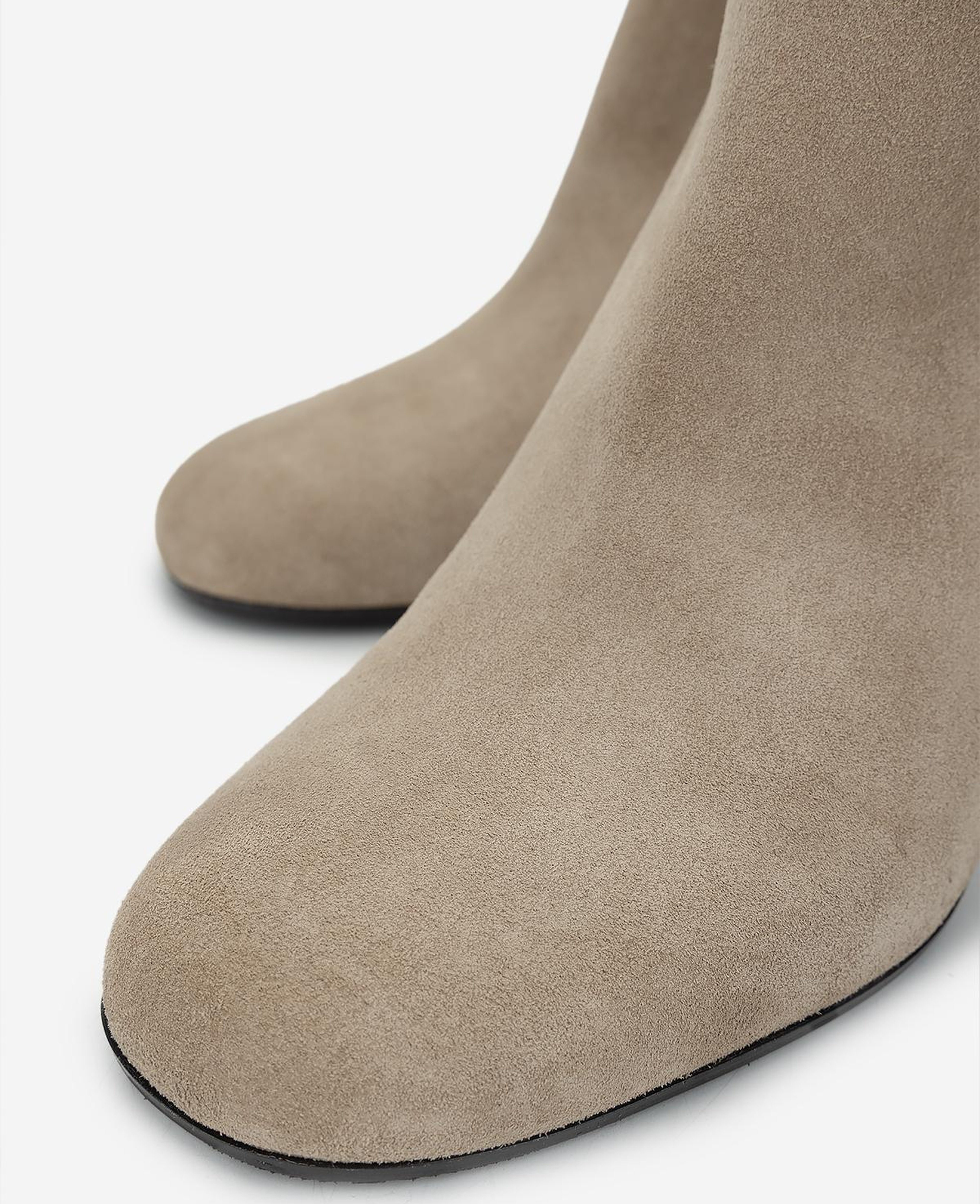 Valmenti Kadın Hakiki Deri Bej Süet Topuklu Bot