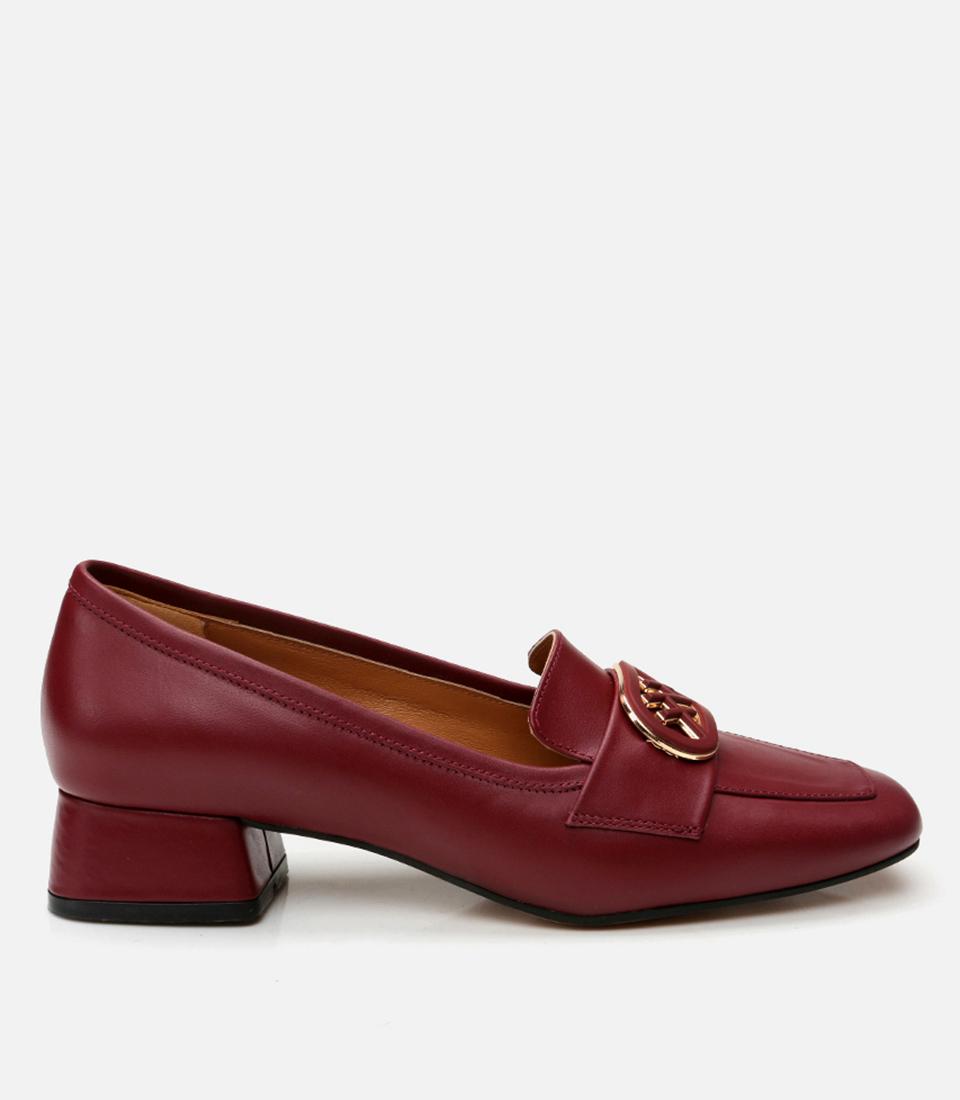 Kadın Deri Bordo Loafer