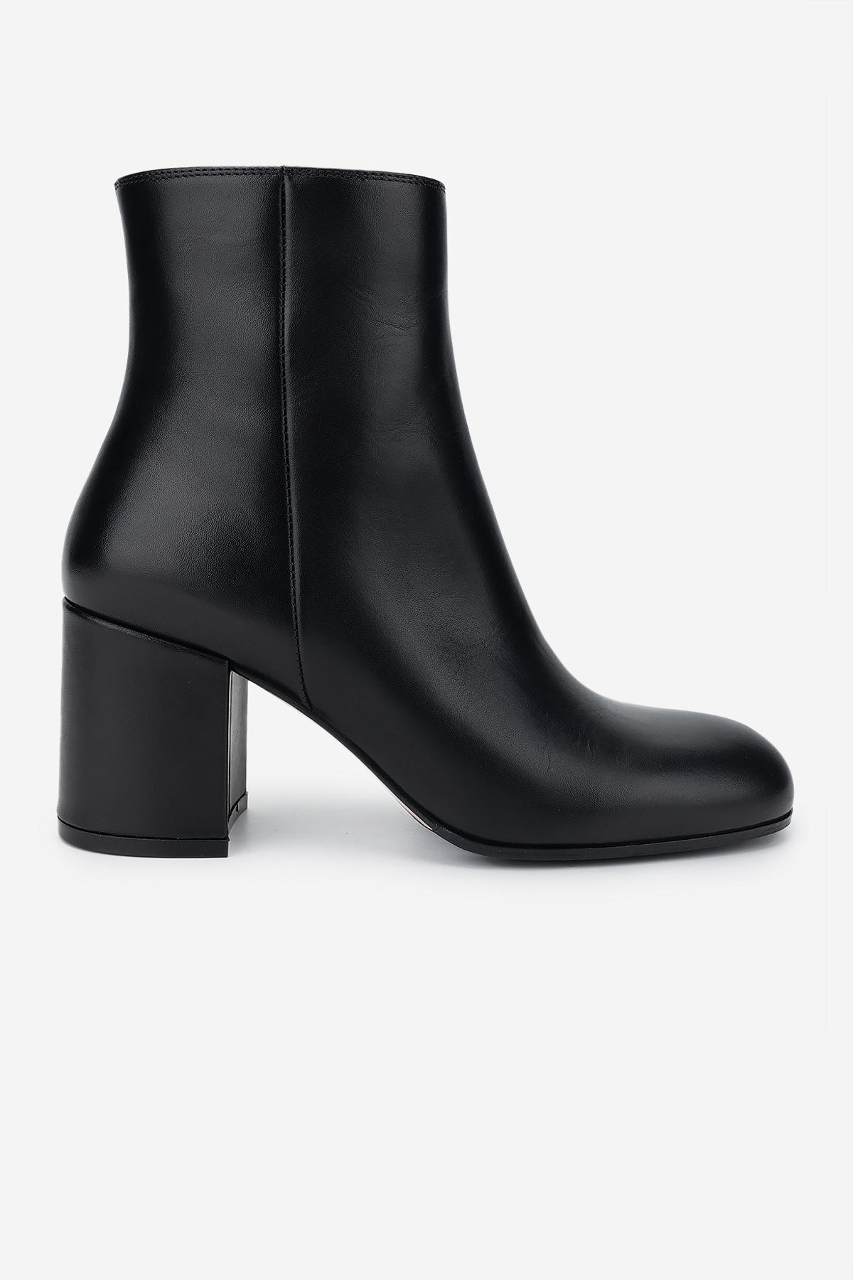 Valmenti Kadın Hakiki Deri Siyah Topuklu Bot