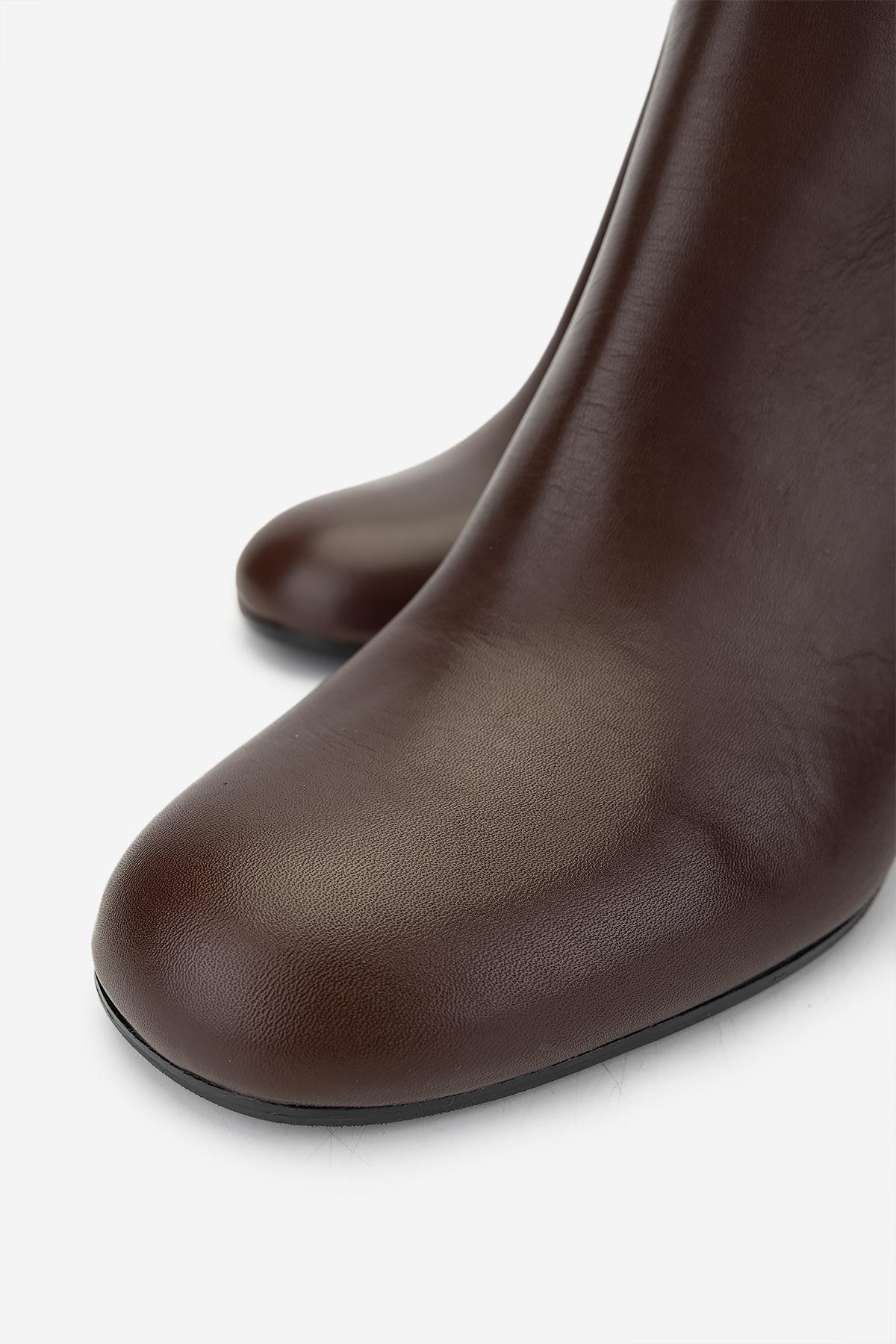 Valmenti Kadın Hakiki Deri Taba Deri Topuklu Bot