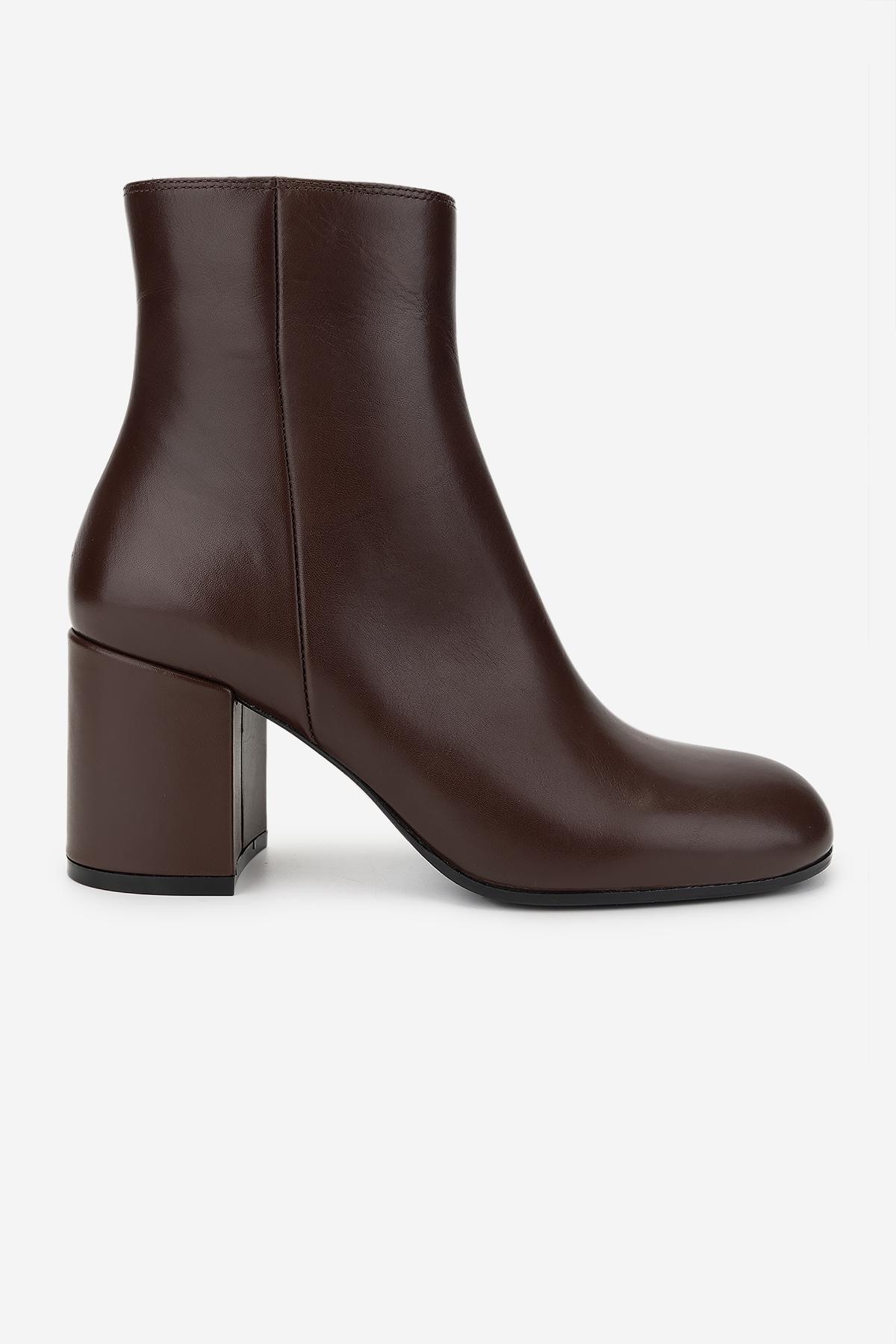 Valmenti Kadın Hakiki Deri Taba Deri Topuklu Bot