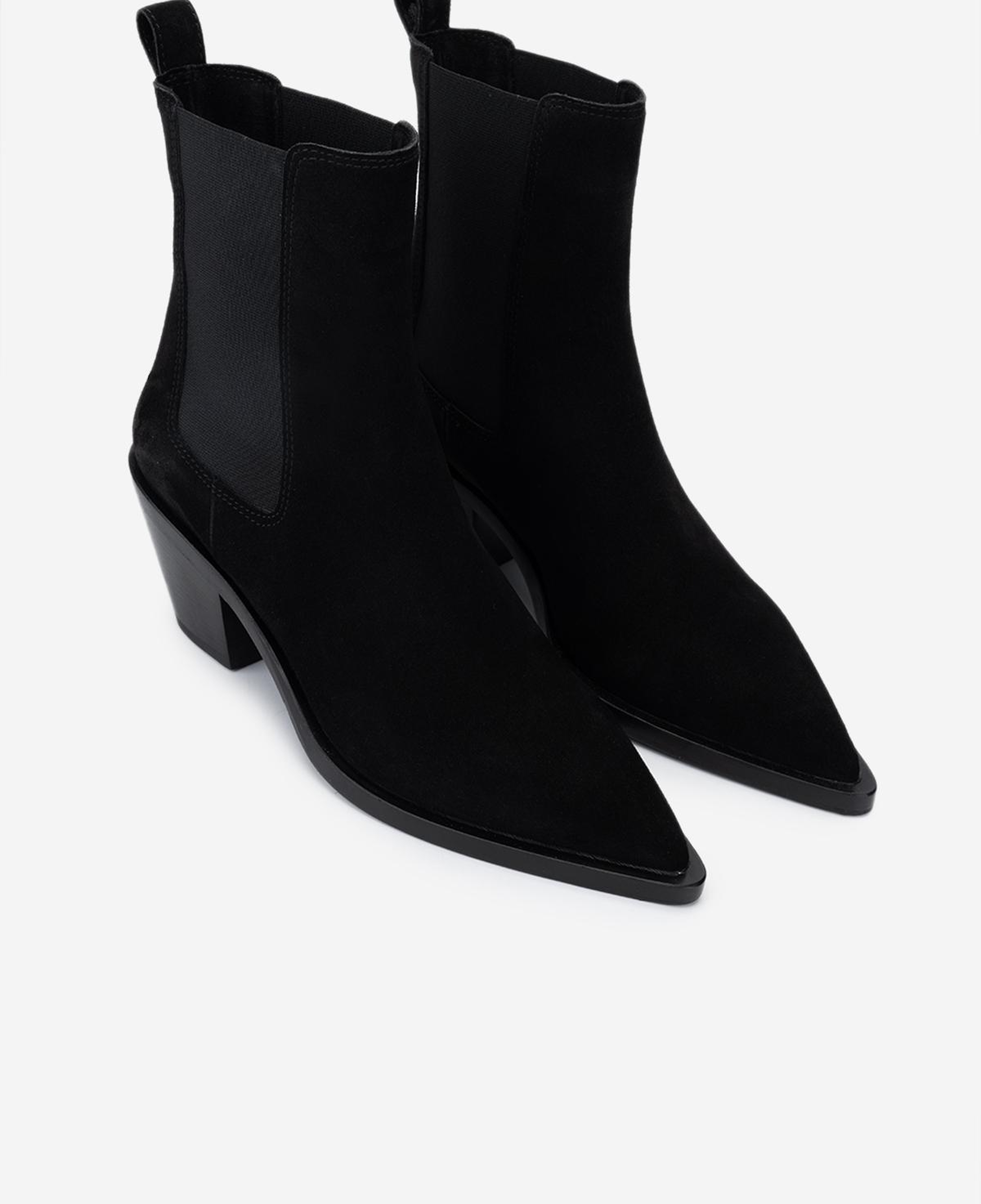 Valmenti Kadın Hakiki Deri Siyah Süet Topuklu Bot