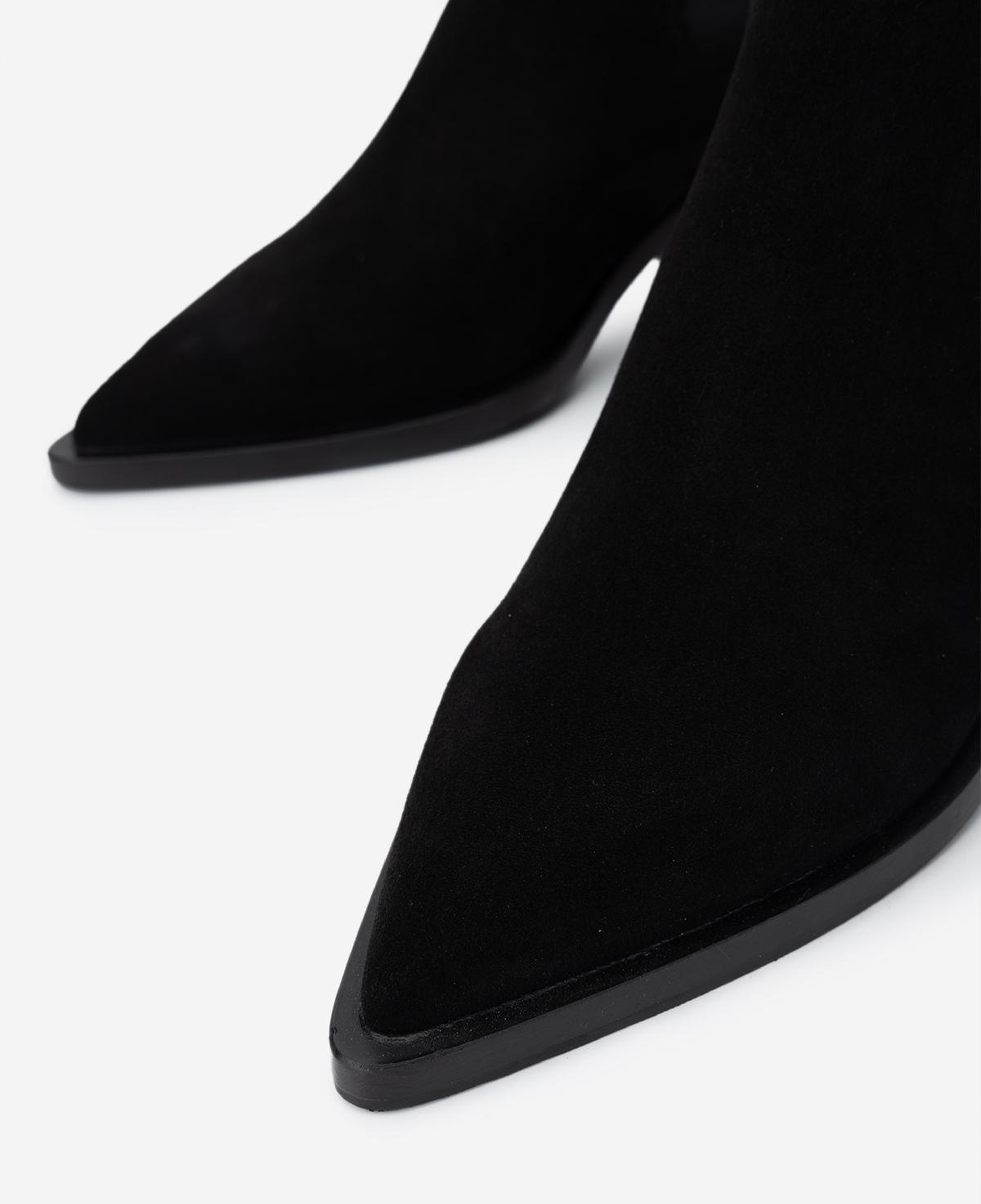 Valmenti Kadın Hakiki Deri Siyah Süet Topuklu Bot