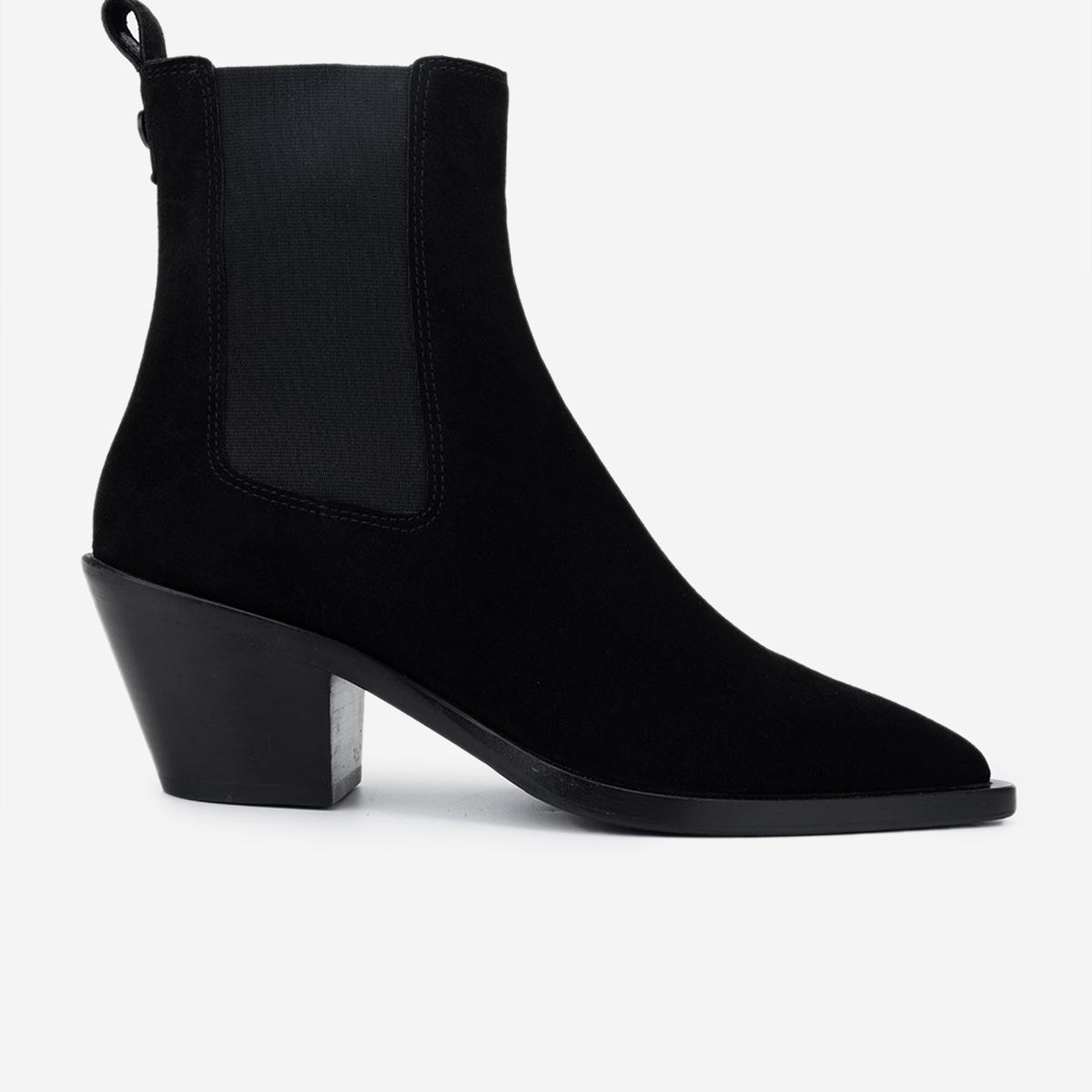 Valmenti Kadın Hakiki Deri Siyah Süet Topuklu Bot