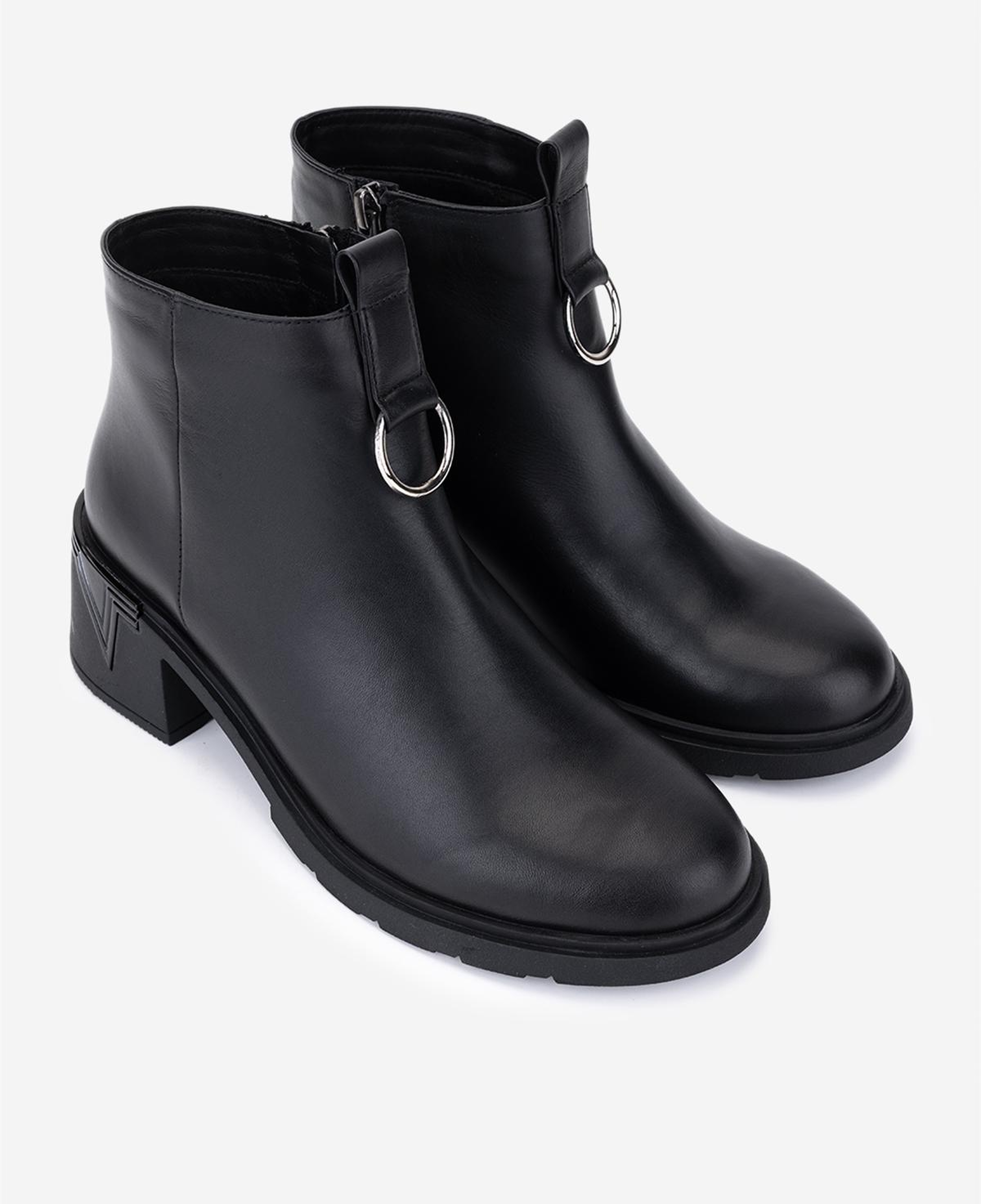 Valmenti Kadın Hakiki Deri Siyah Topuklu Bot