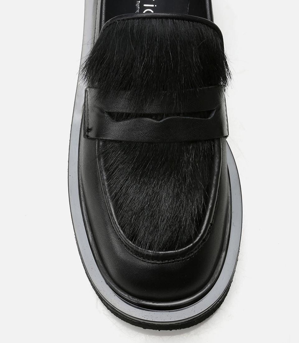 Kadın Deri Siyah Loafer