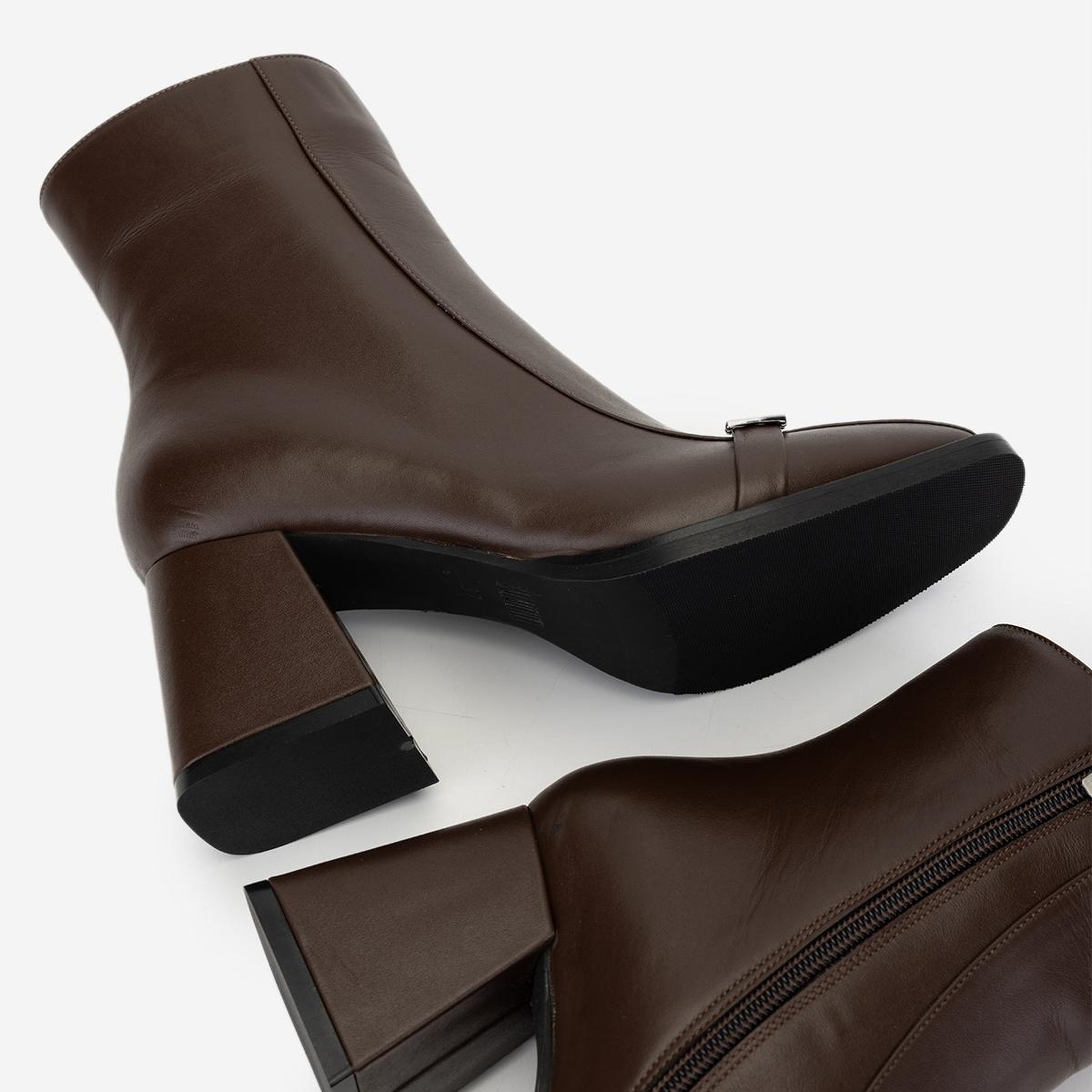 Valmenti Kadın Hakiki Deri Kahverengi Topuklu Bot