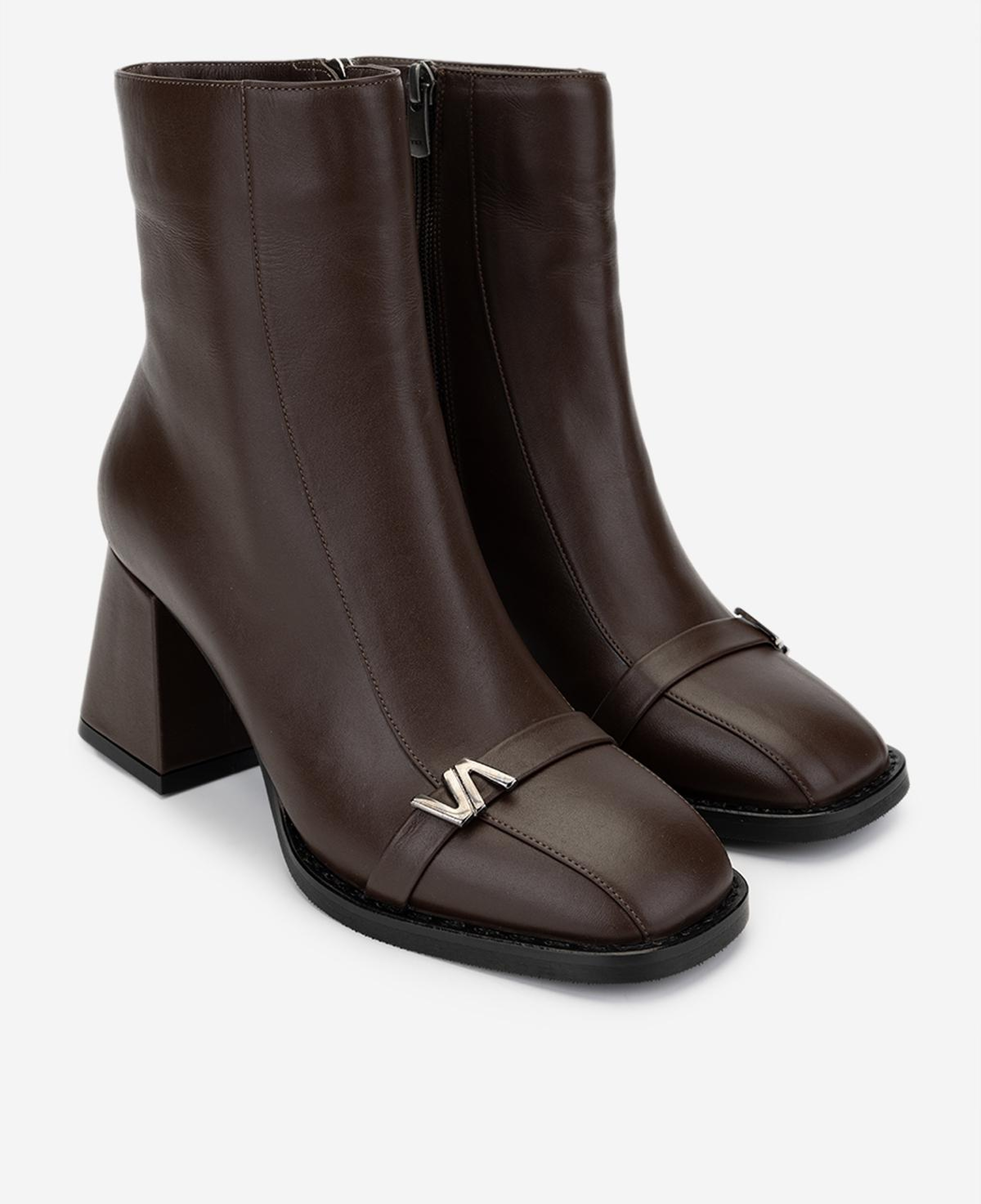 Valmenti Kadın Hakiki Deri Kahverengi Topuklu Bot