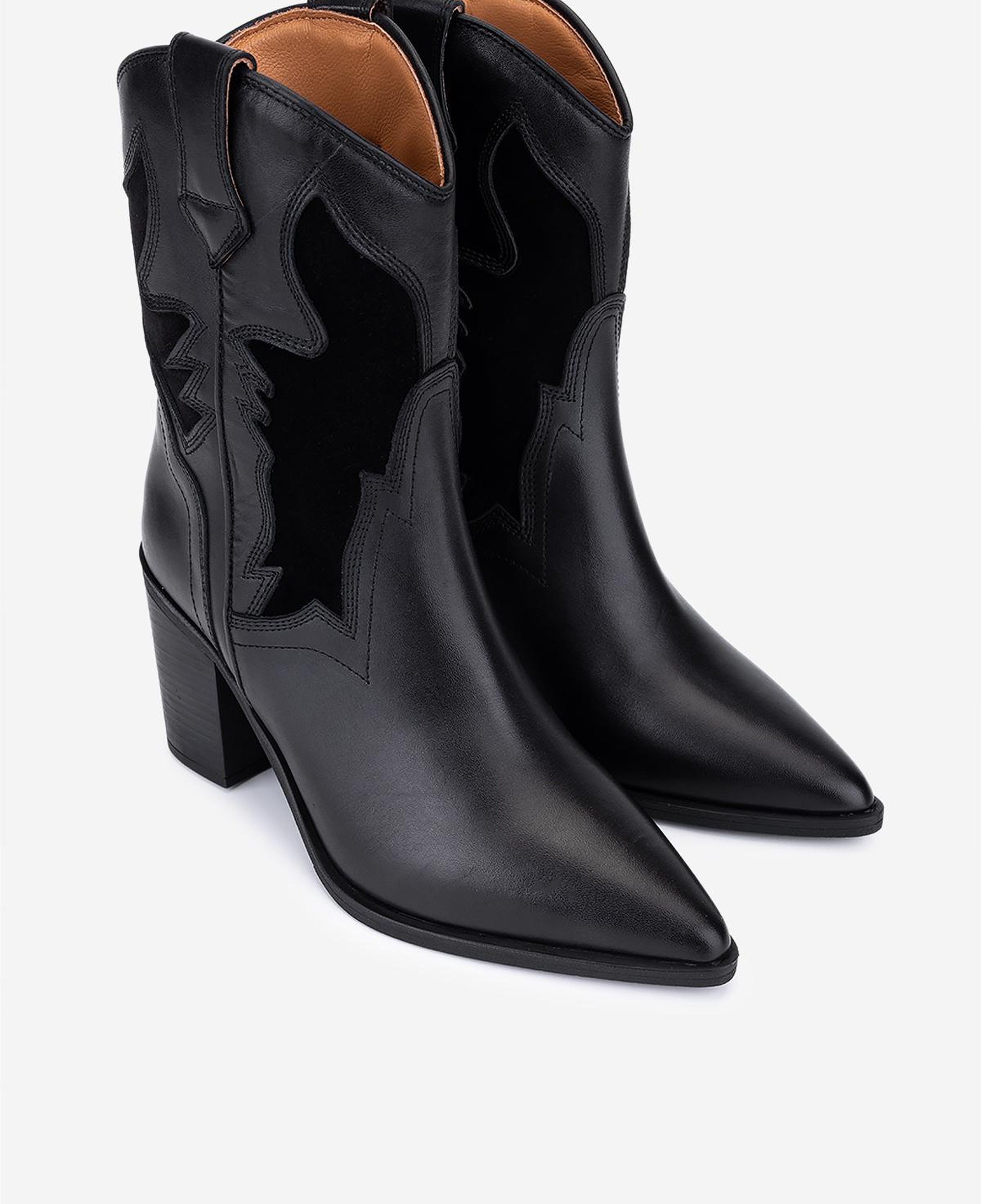 Valmenti Kadın Hakiki Deri Siyah Western Bot