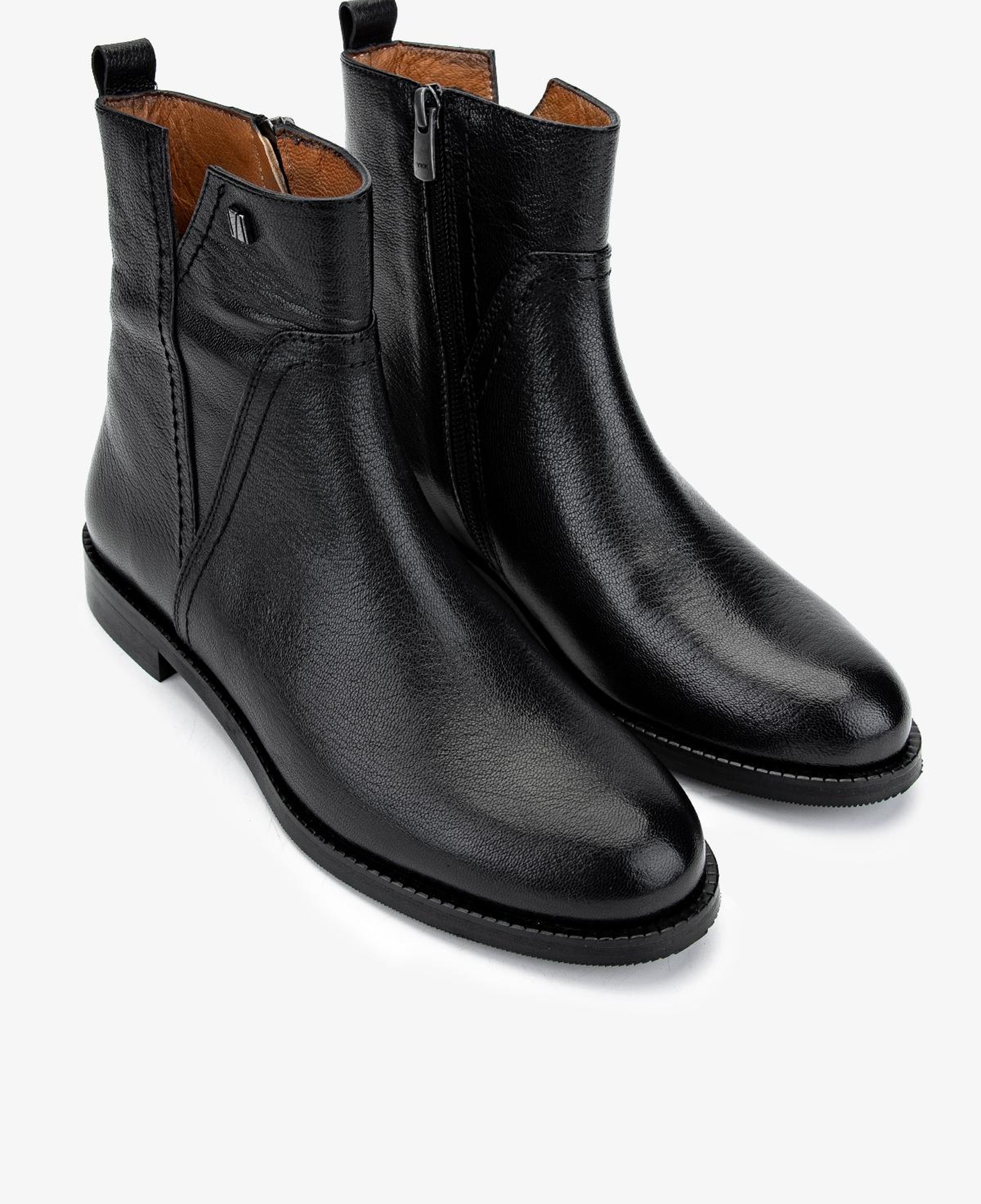 Valmenti Kadın Hakiki Deri Siyah Düz Bot