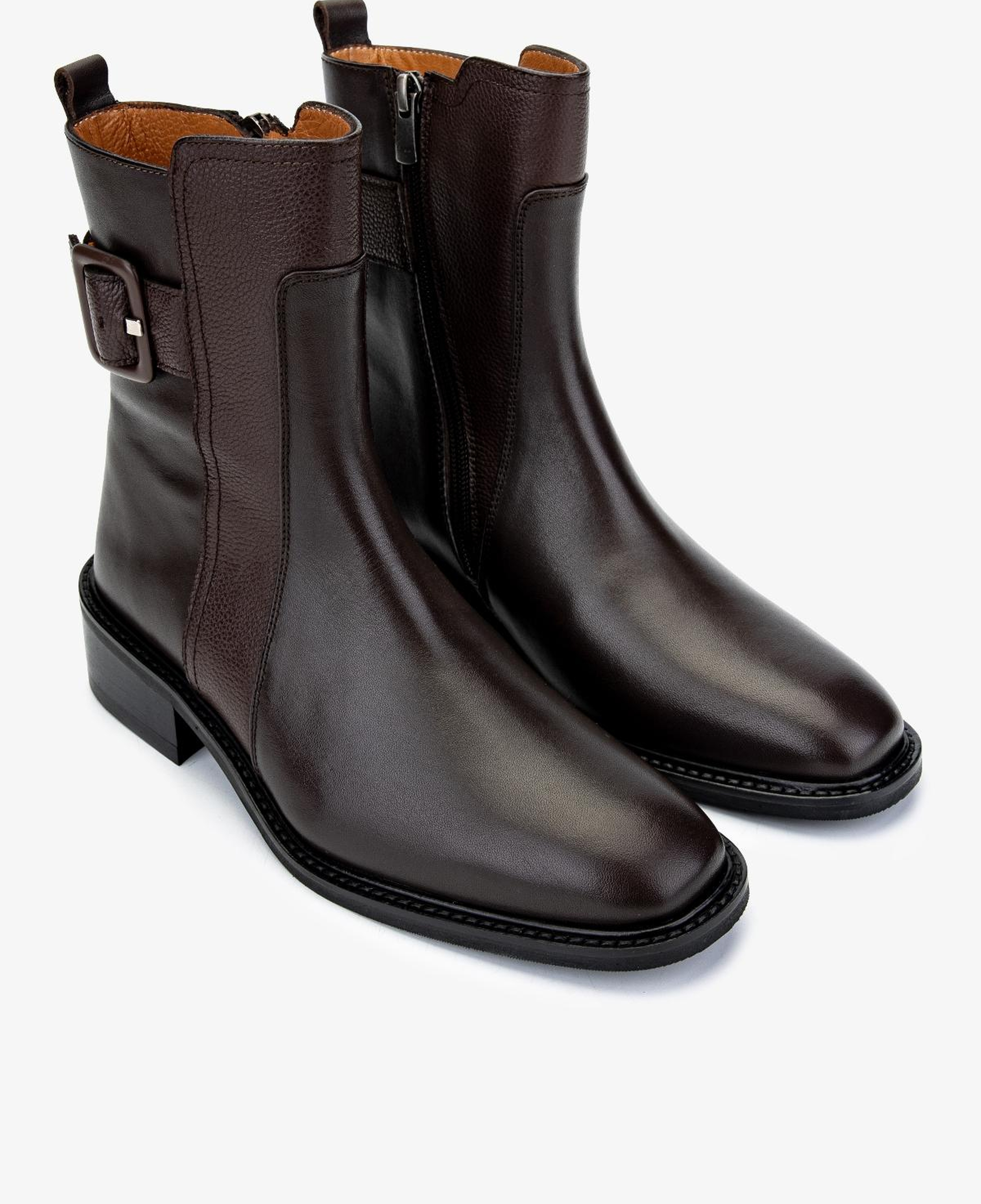 Valmenti Kadın Hakiki Deri Kahverengi Düz Bot