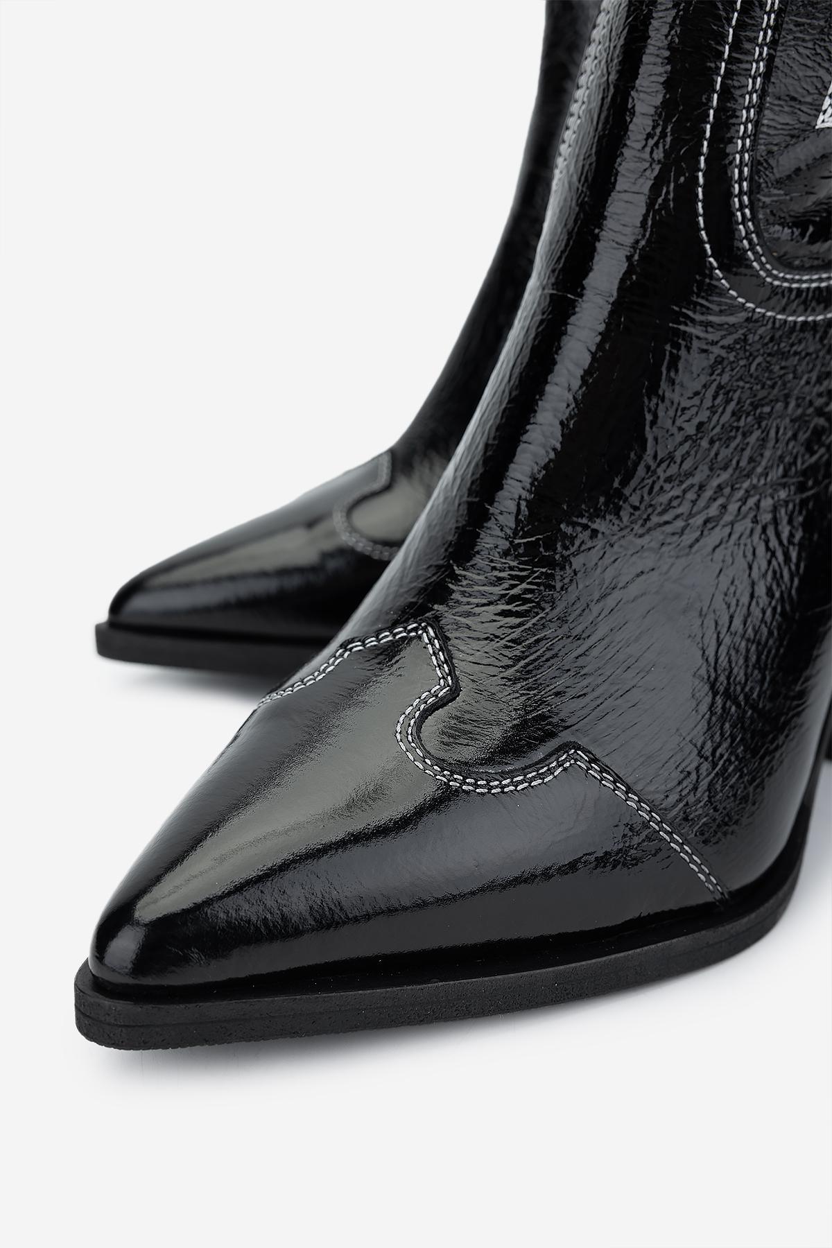 Valmenti Kadın Hakiki Deri Siyah Topuklu Bot