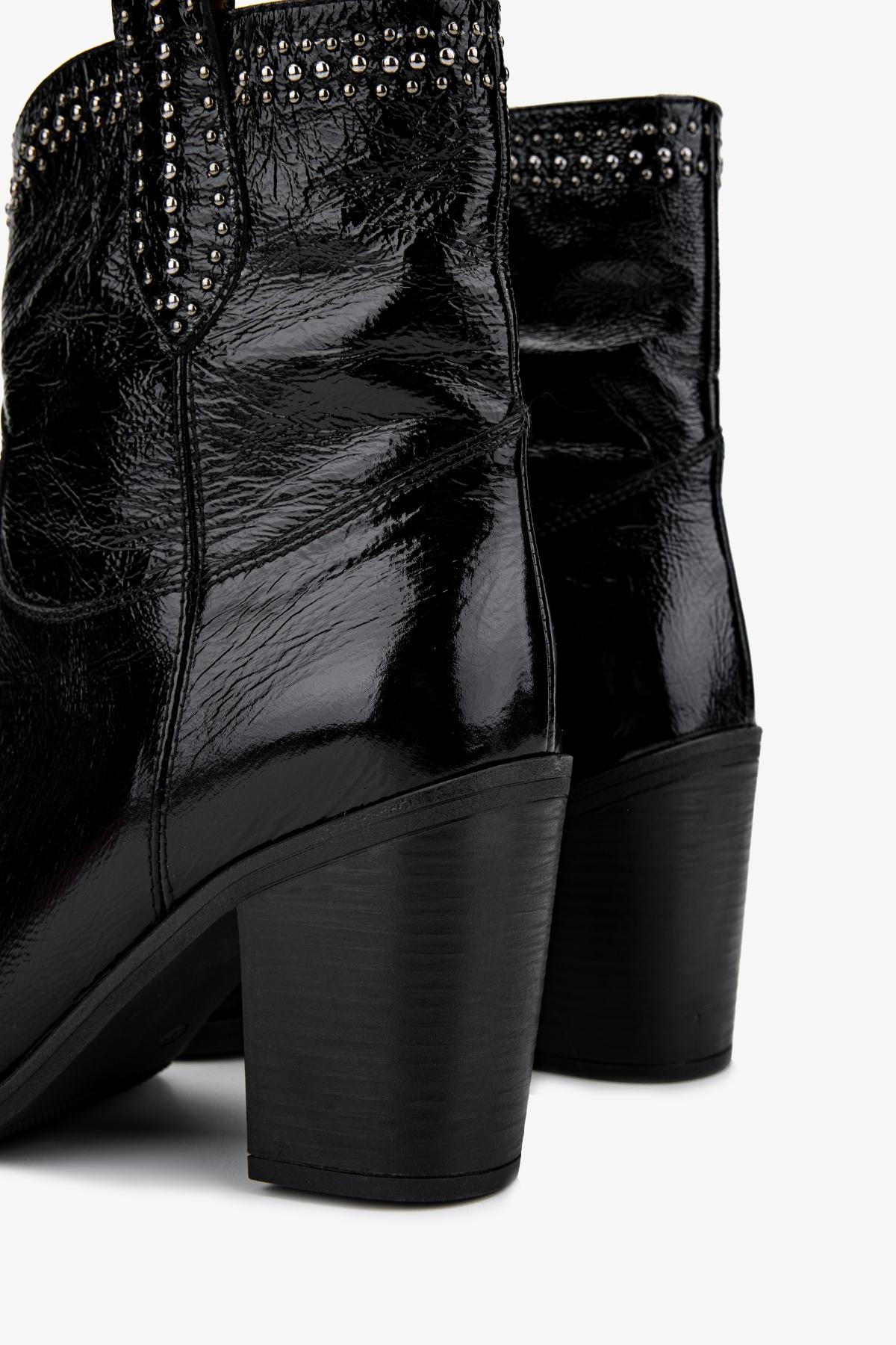 Valmenti Kadın Hakiki Deri Siyah Topuklu Bot