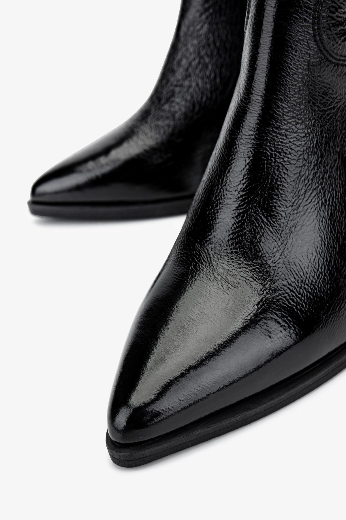 Valmenti Kadın Hakiki Deri Siyah Topuklu Bot