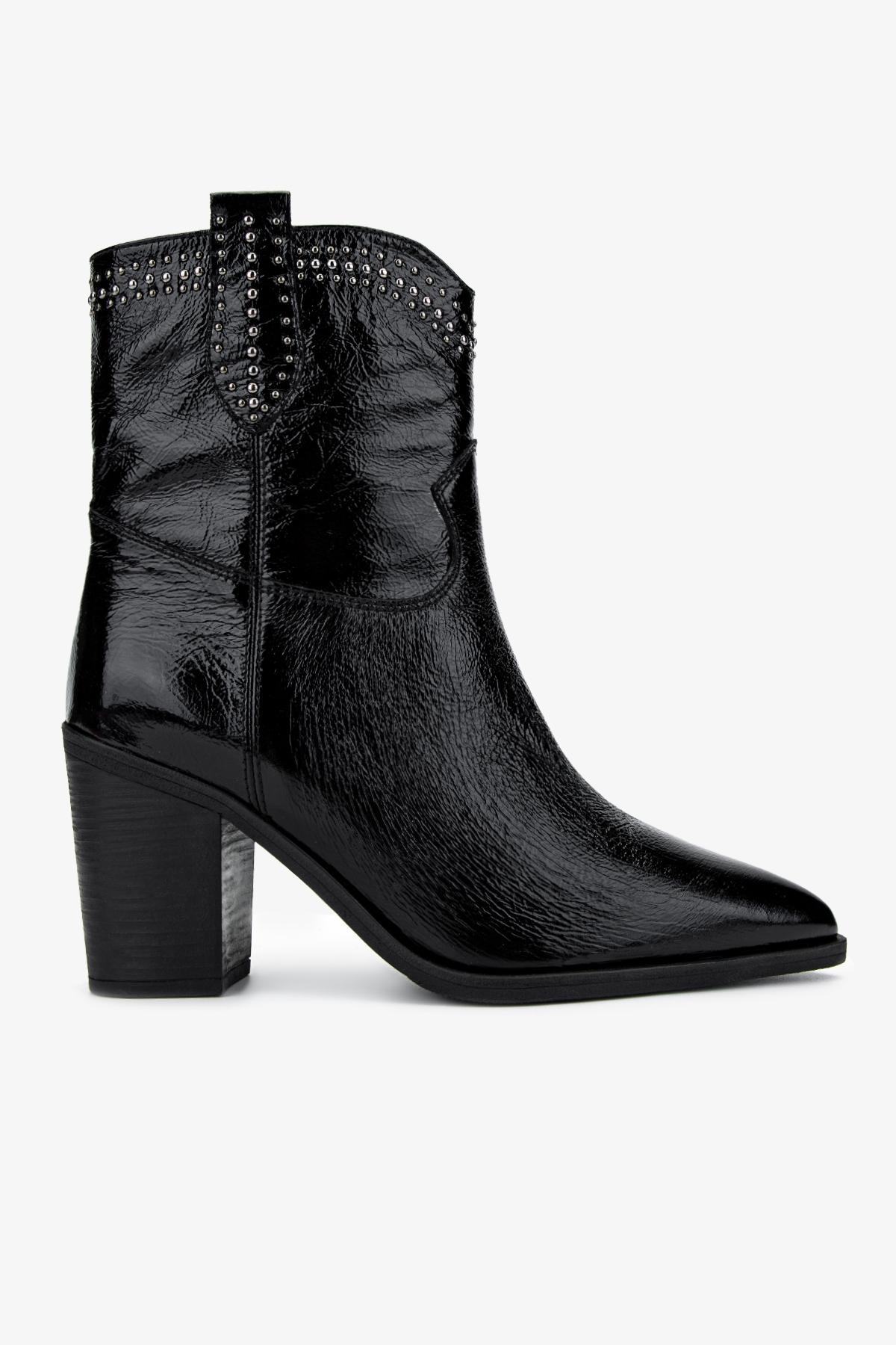 Valmenti Kadın Hakiki Deri Siyah Topuklu Bot