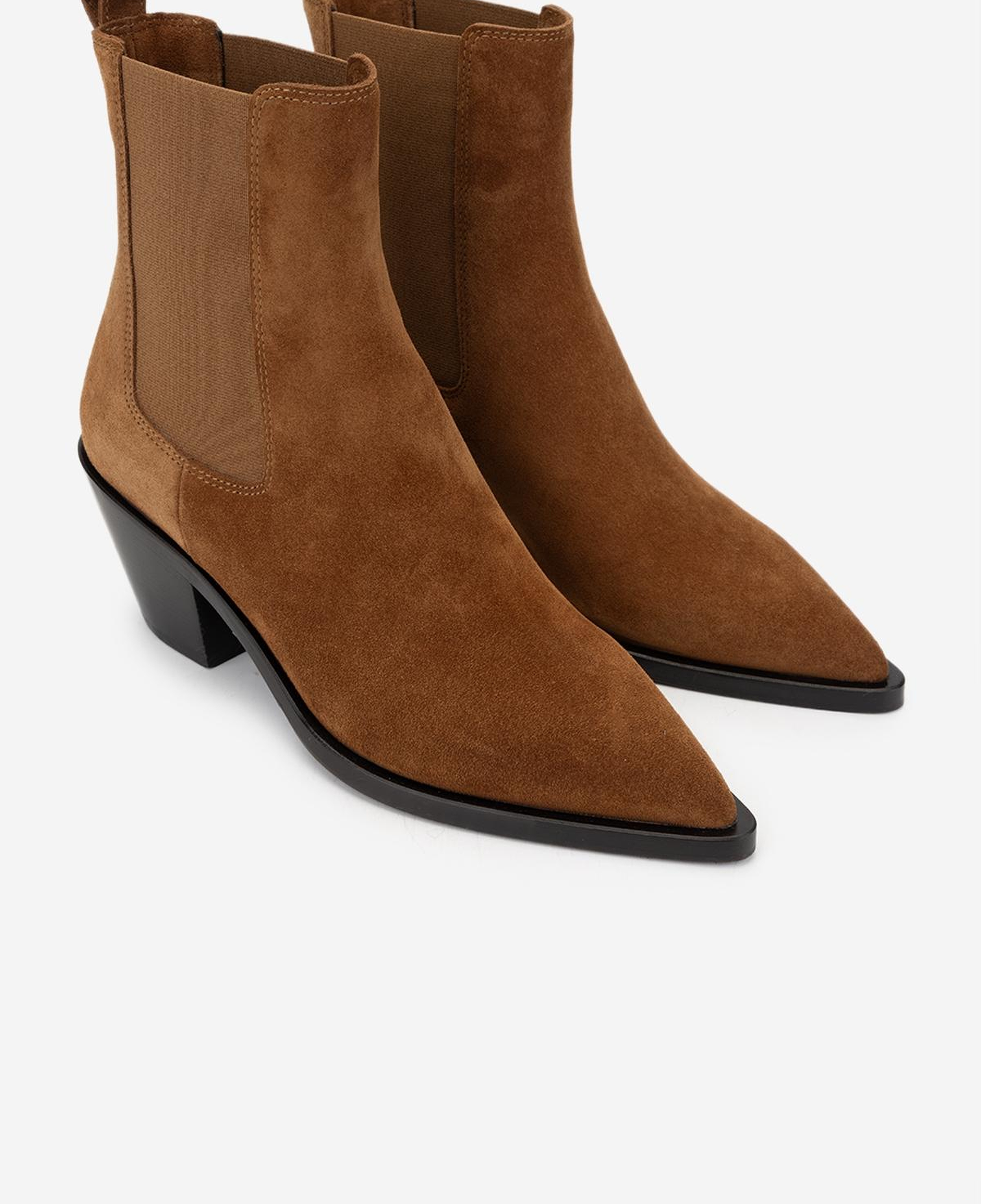 Valmenti Kadın Hakiki Deri Taba Süet Topuklu Bot