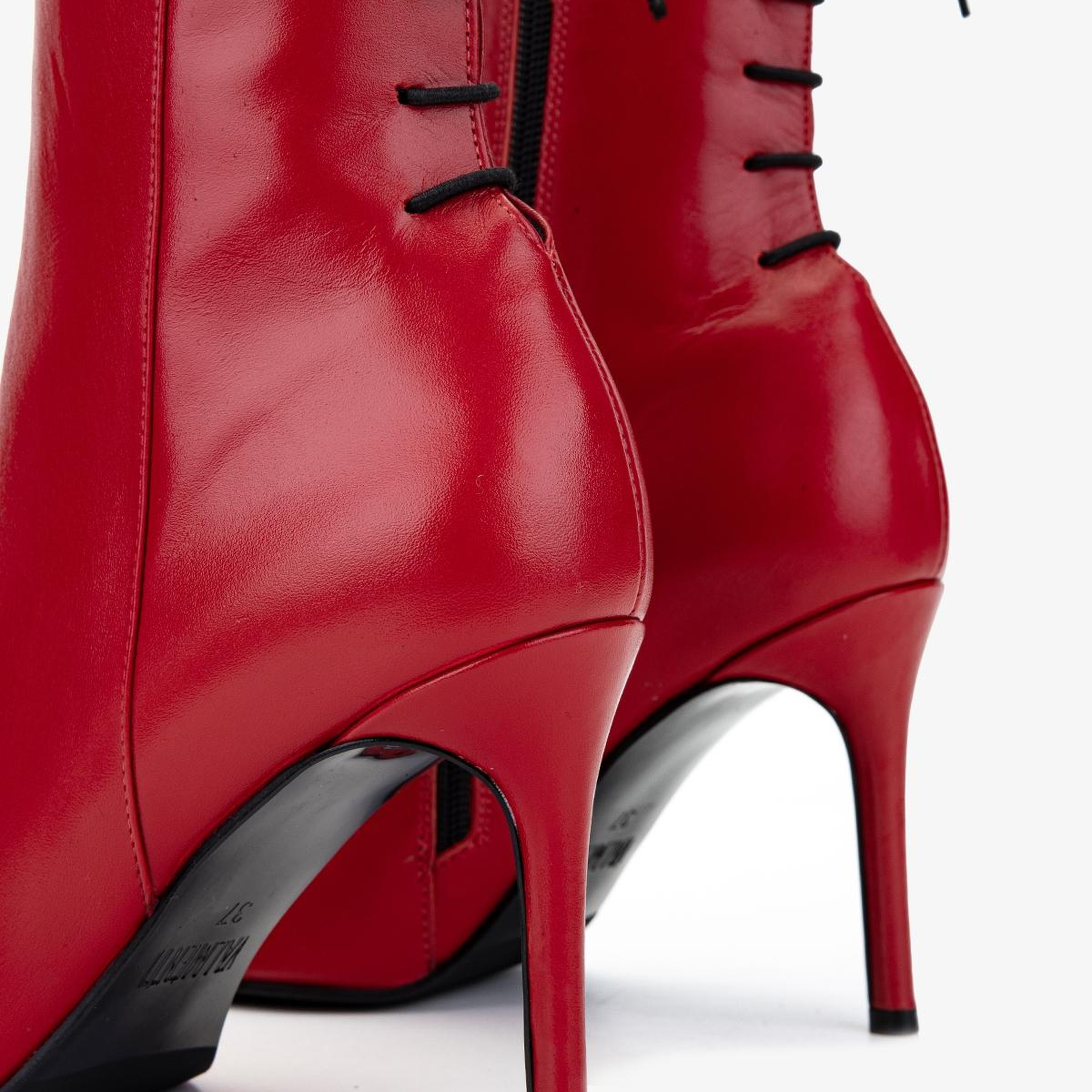 Valmenti Kadın Hakiki Deri Kırmızı Topuklu Bot