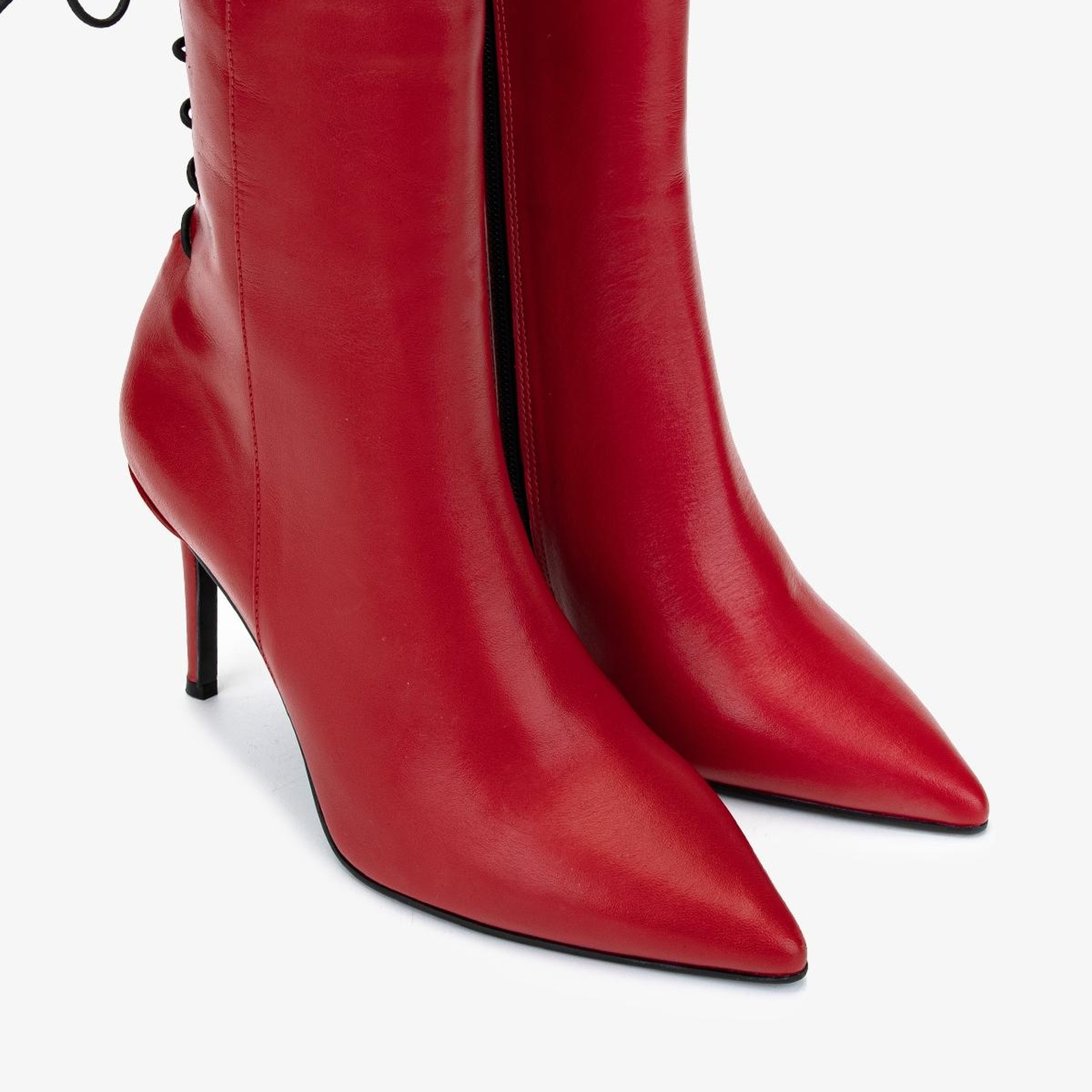 Valmenti Kadın Hakiki Deri Kırmızı Topuklu Bot