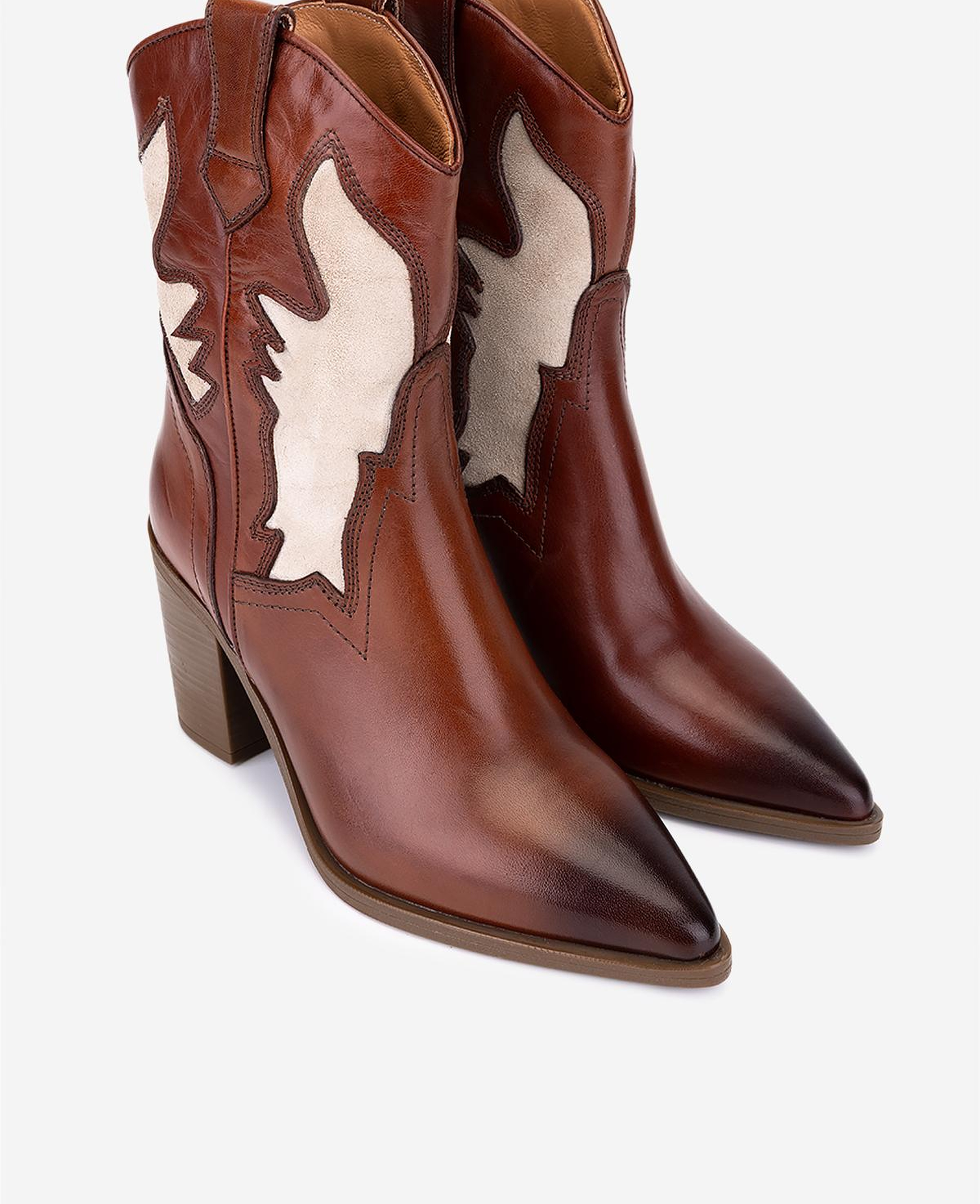 Valmenti Kadın Hakiki Deri Taba Western Bot