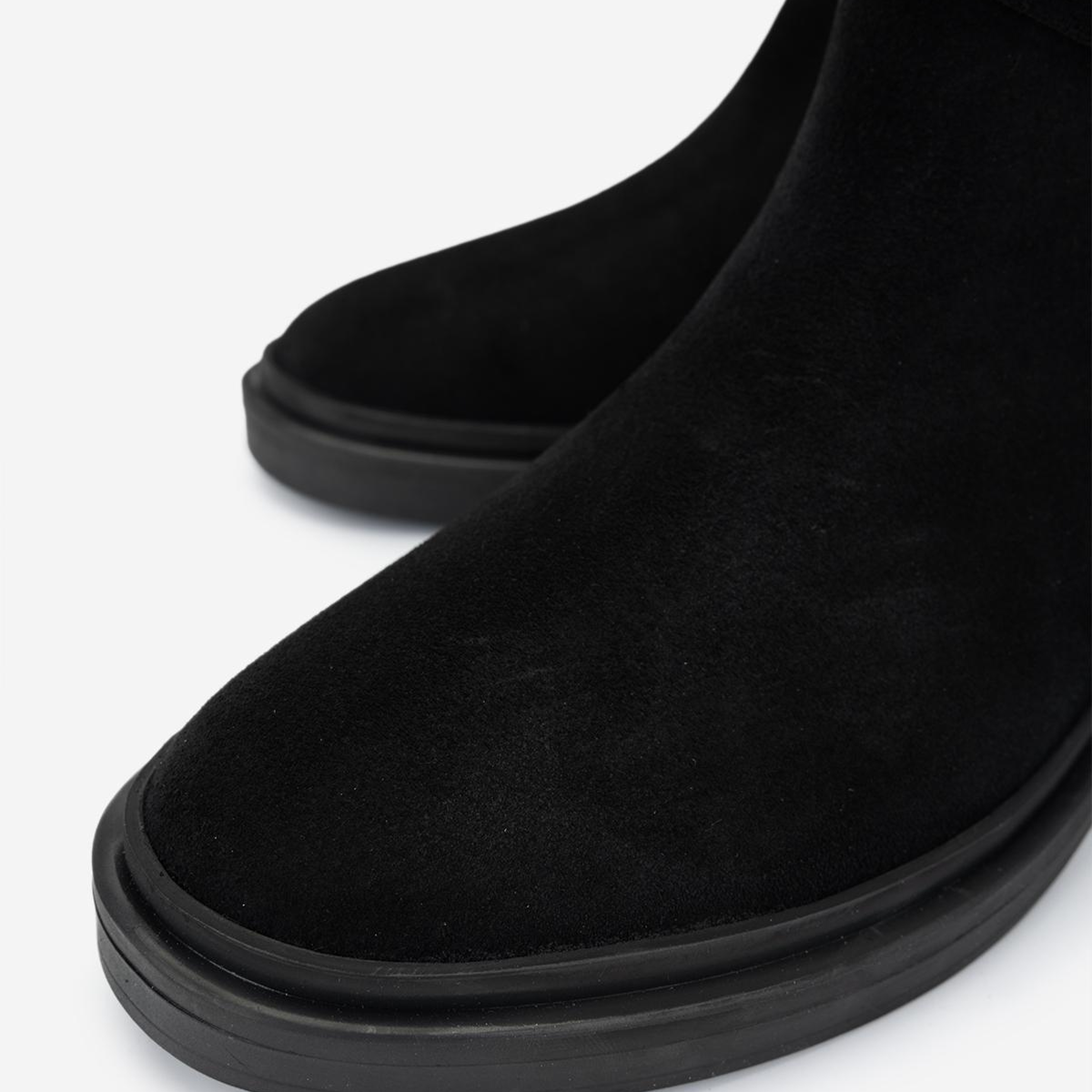 Valmenti Kadın Hakiki Deri Siyah Süet Topuklu Bot