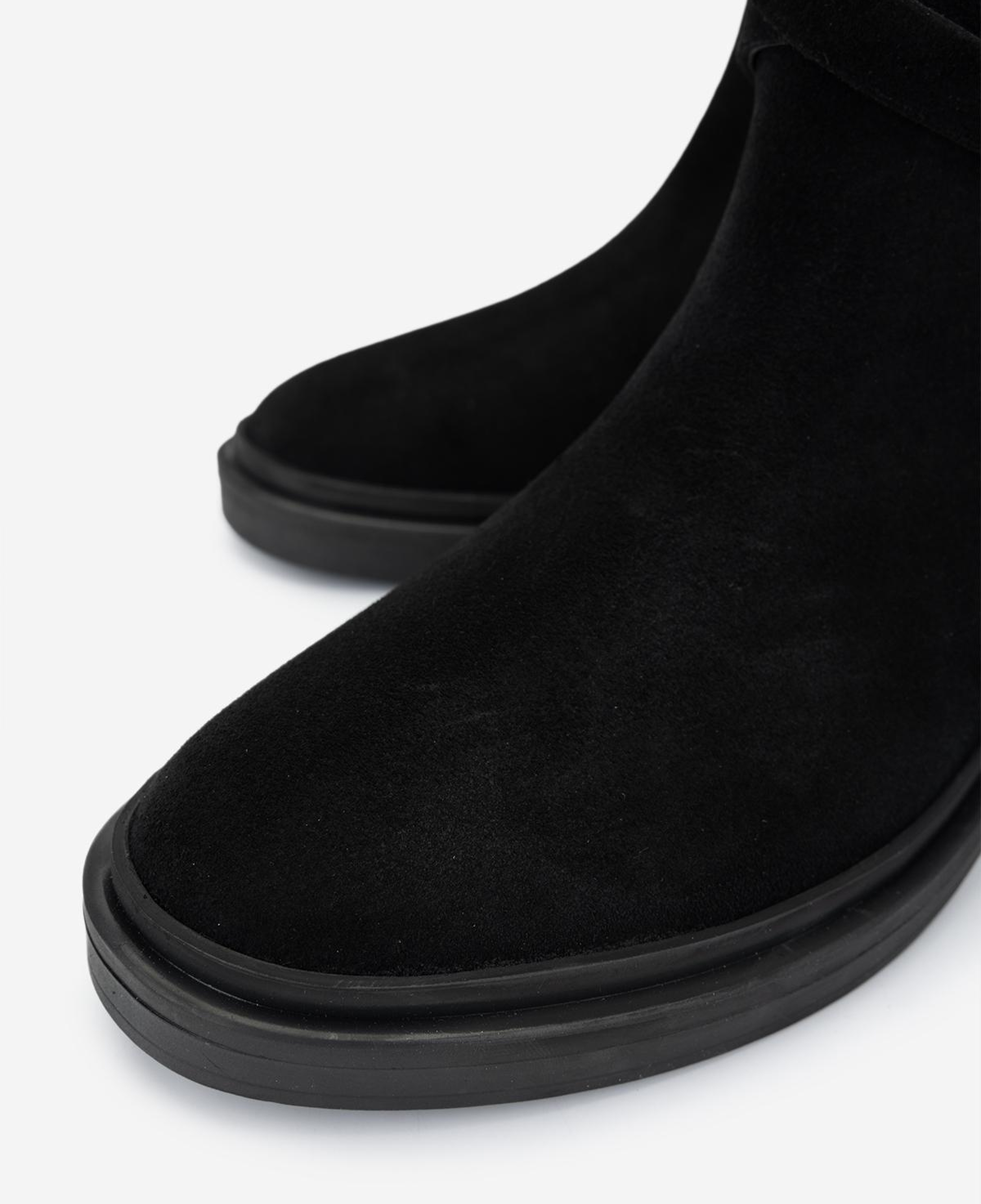 Valmenti Kadın Hakiki Deri Siyah Süet Topuklu Bot