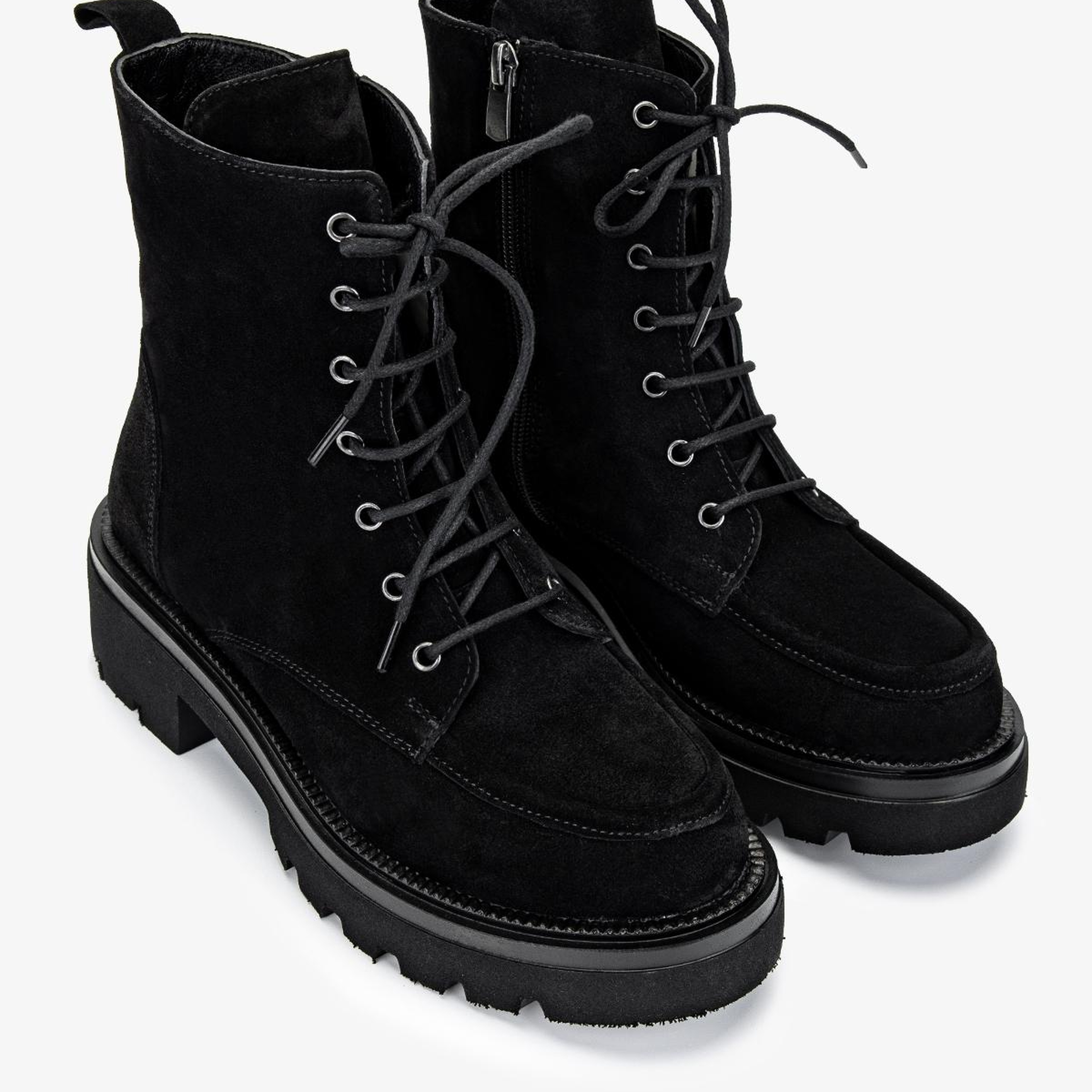 Valmenti Kadın Hakiki Deri Siyah Süet Düz Bot