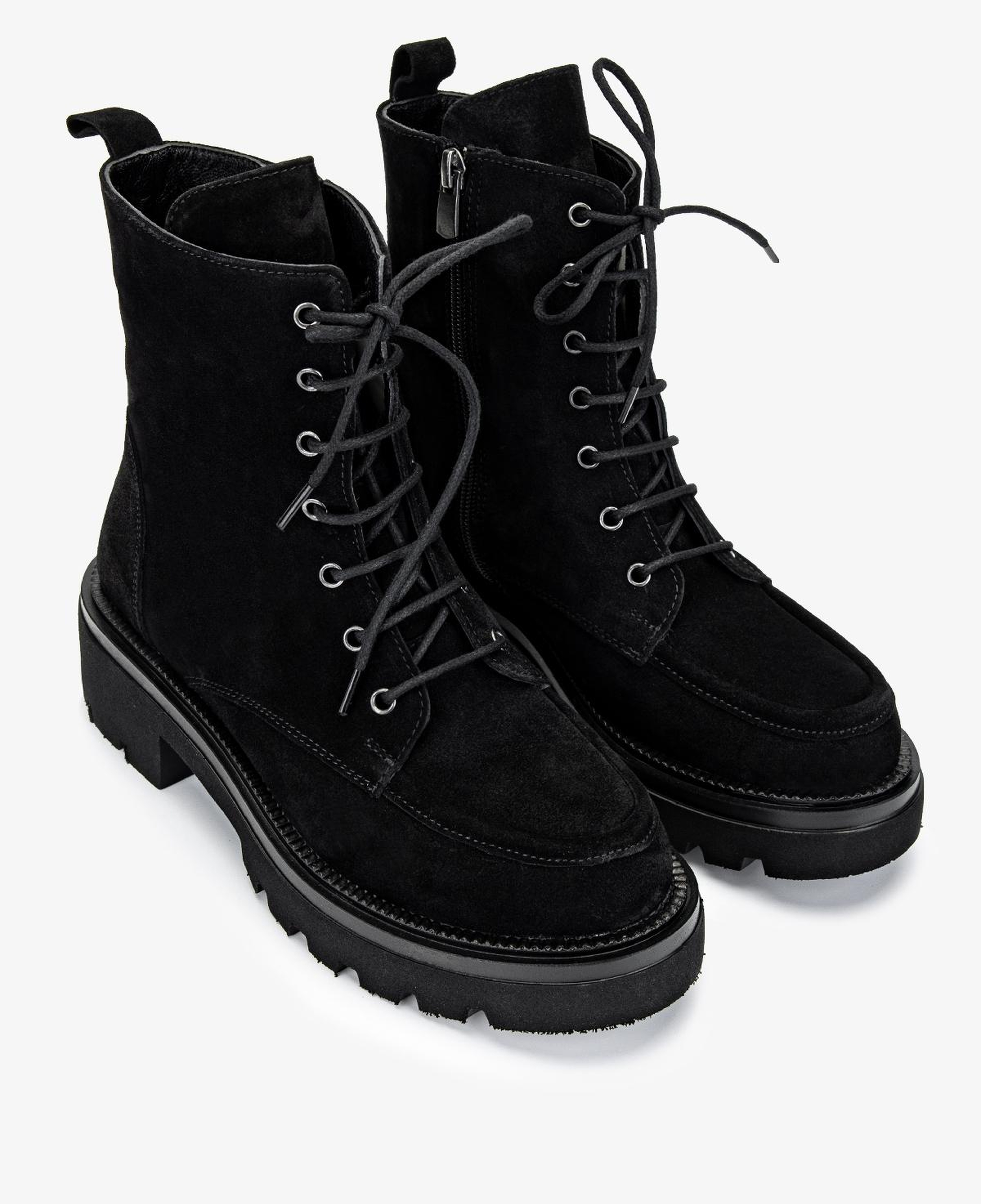 Valmenti Kadın Hakiki Deri Siyah Süet Düz Bot