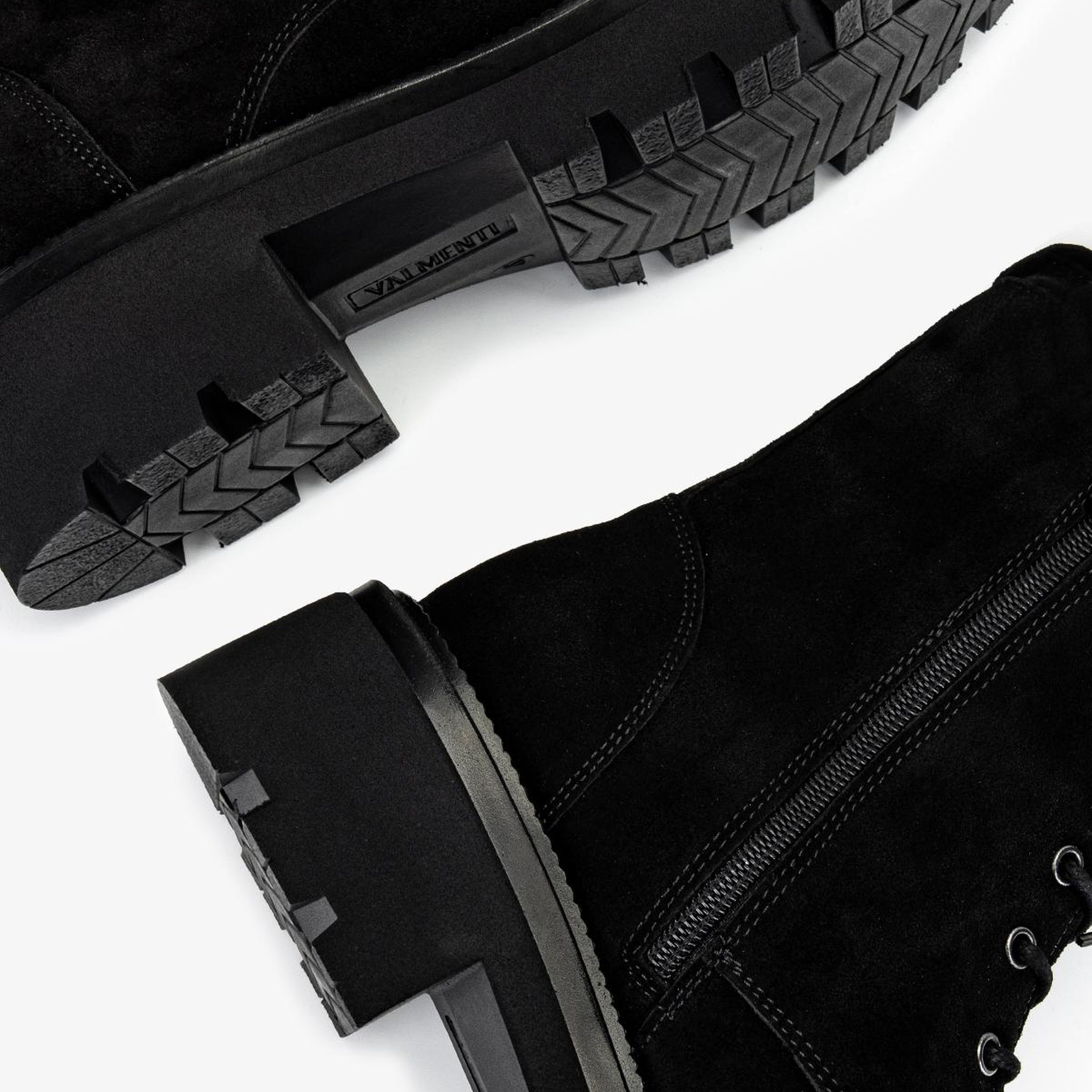 Valmenti Kadın Hakiki Deri Siyah Süet Düz Bot