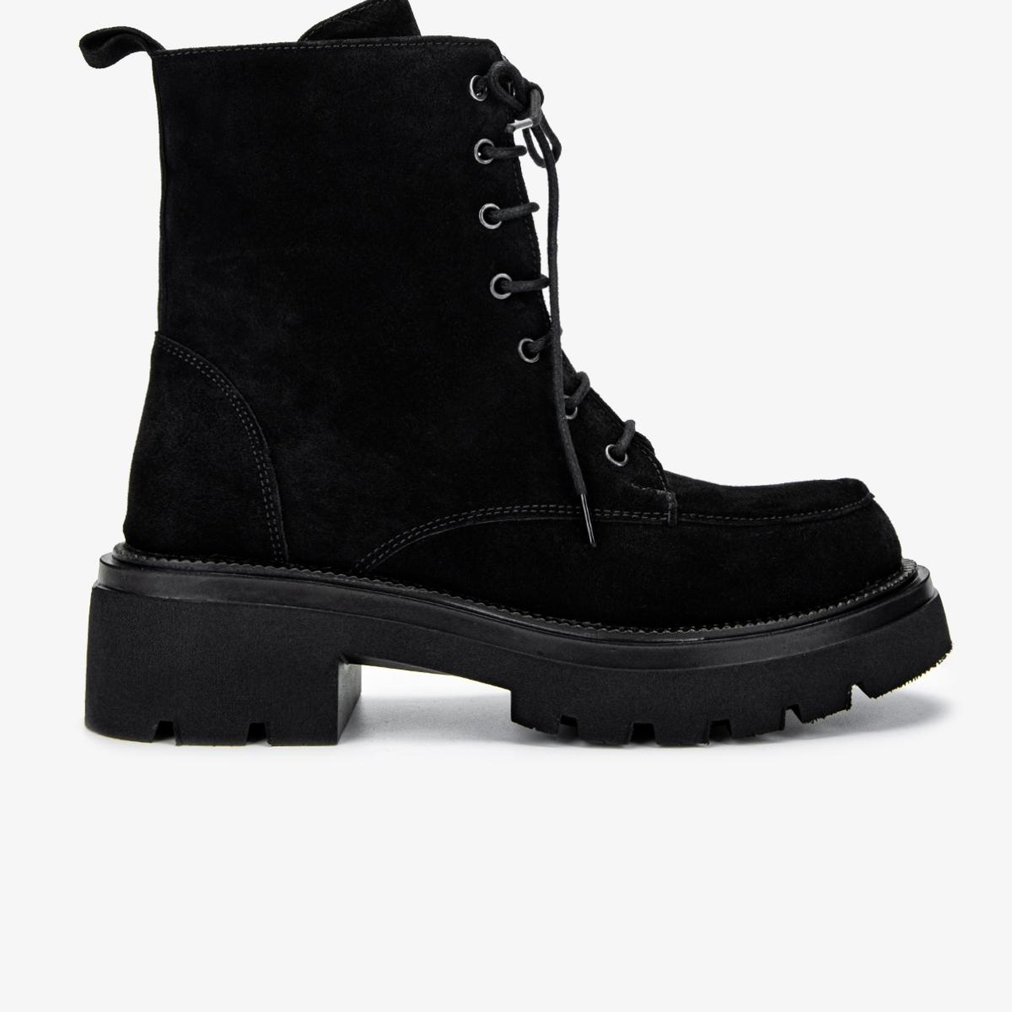 Valmenti Kadın Hakiki Deri Siyah Süet Düz Bot