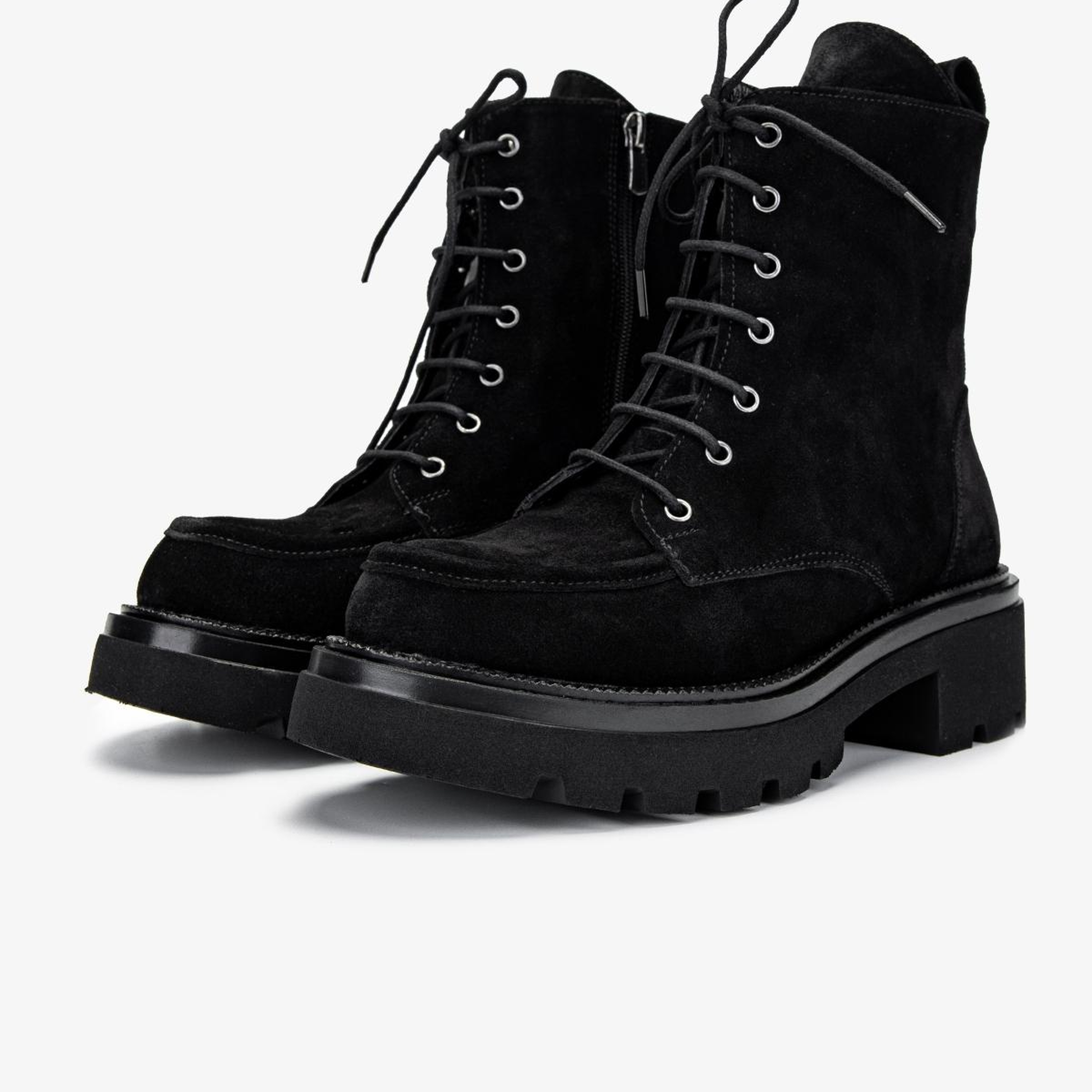 Valmenti Kadın Hakiki Deri Siyah Süet Düz Bot