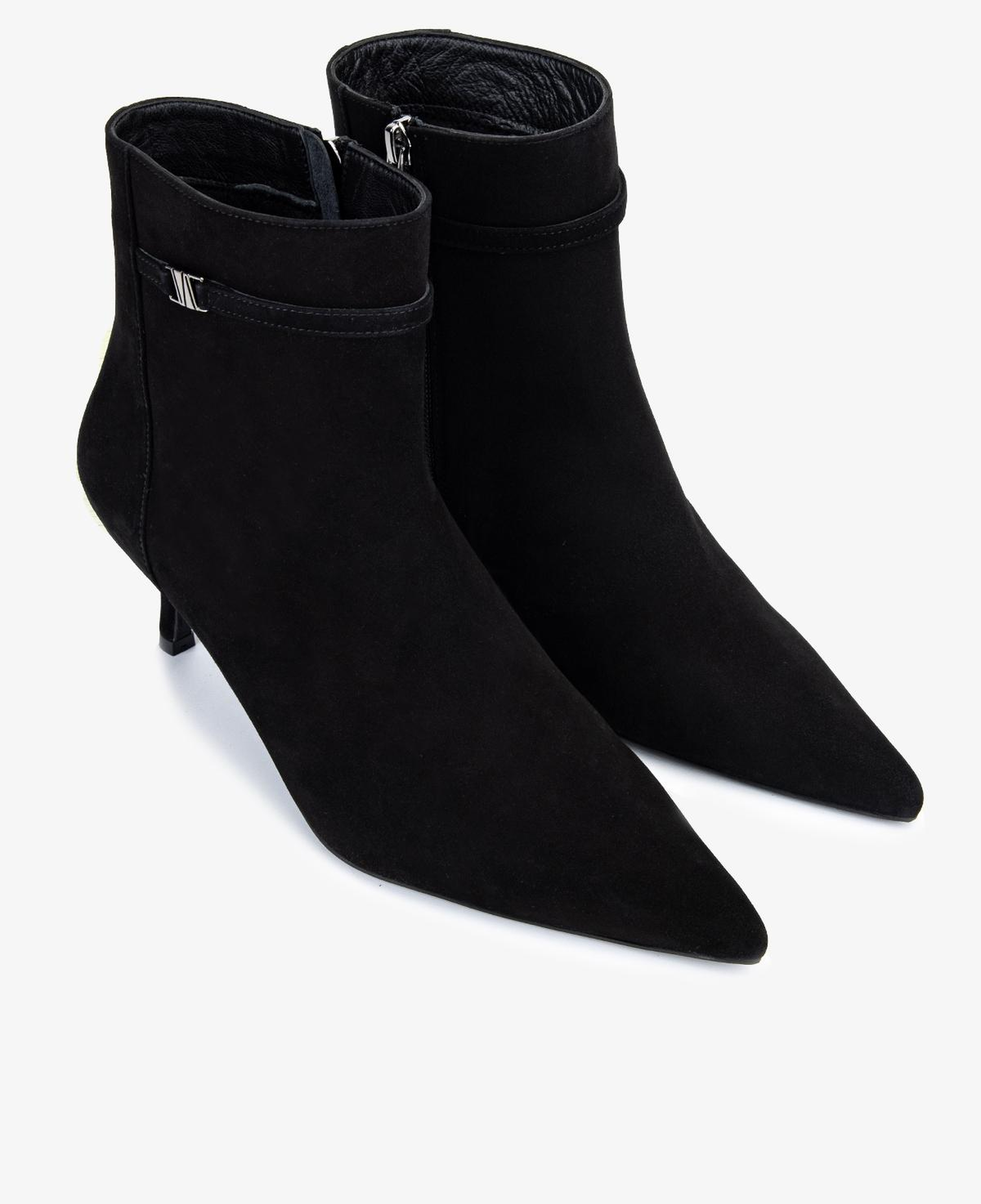 Valmenti Kadın Hakiki Deri Siyah Süet Topuklu Bot