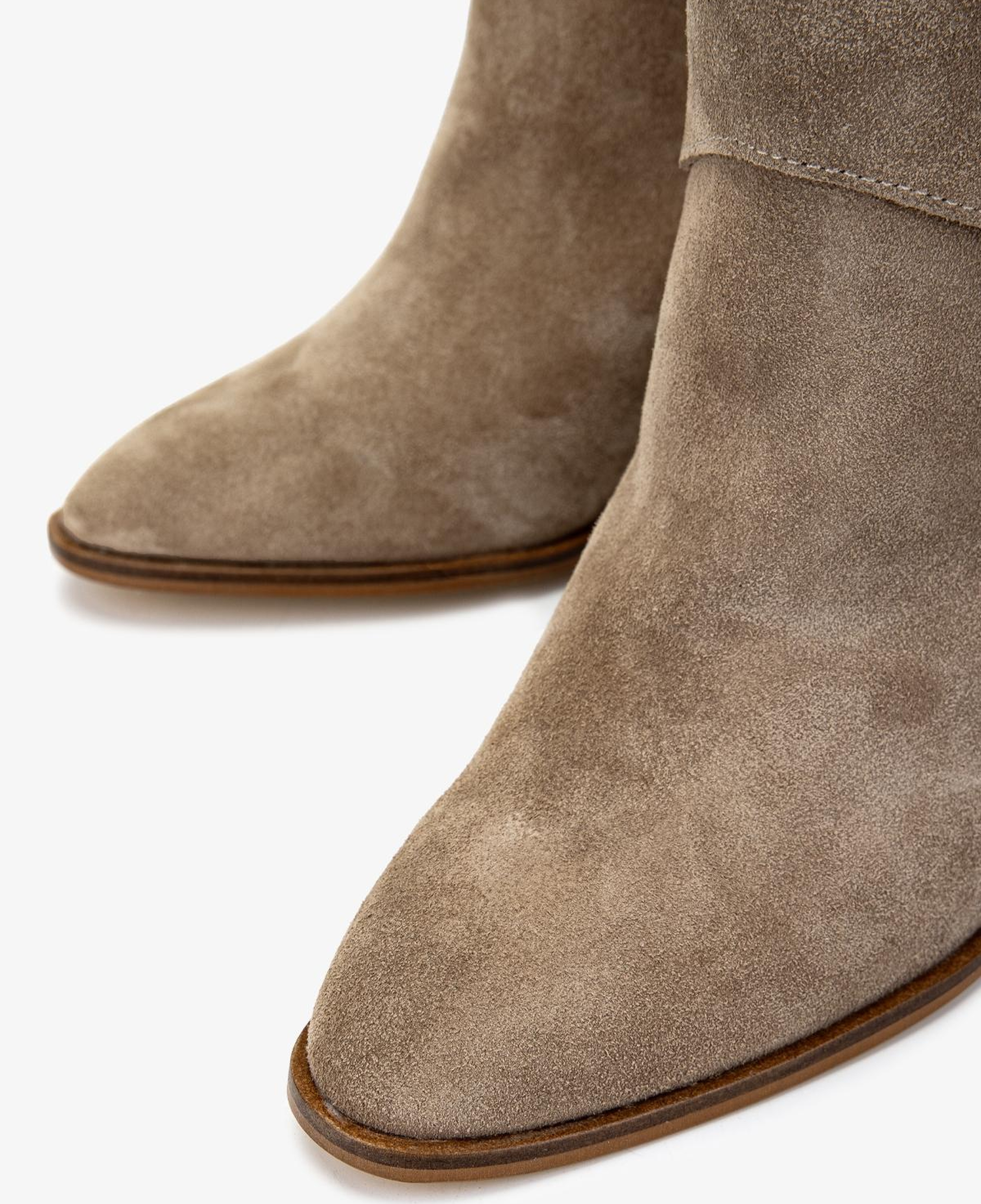 Valmenti Kadın Hakiki Deri Bej Topuklu Bot