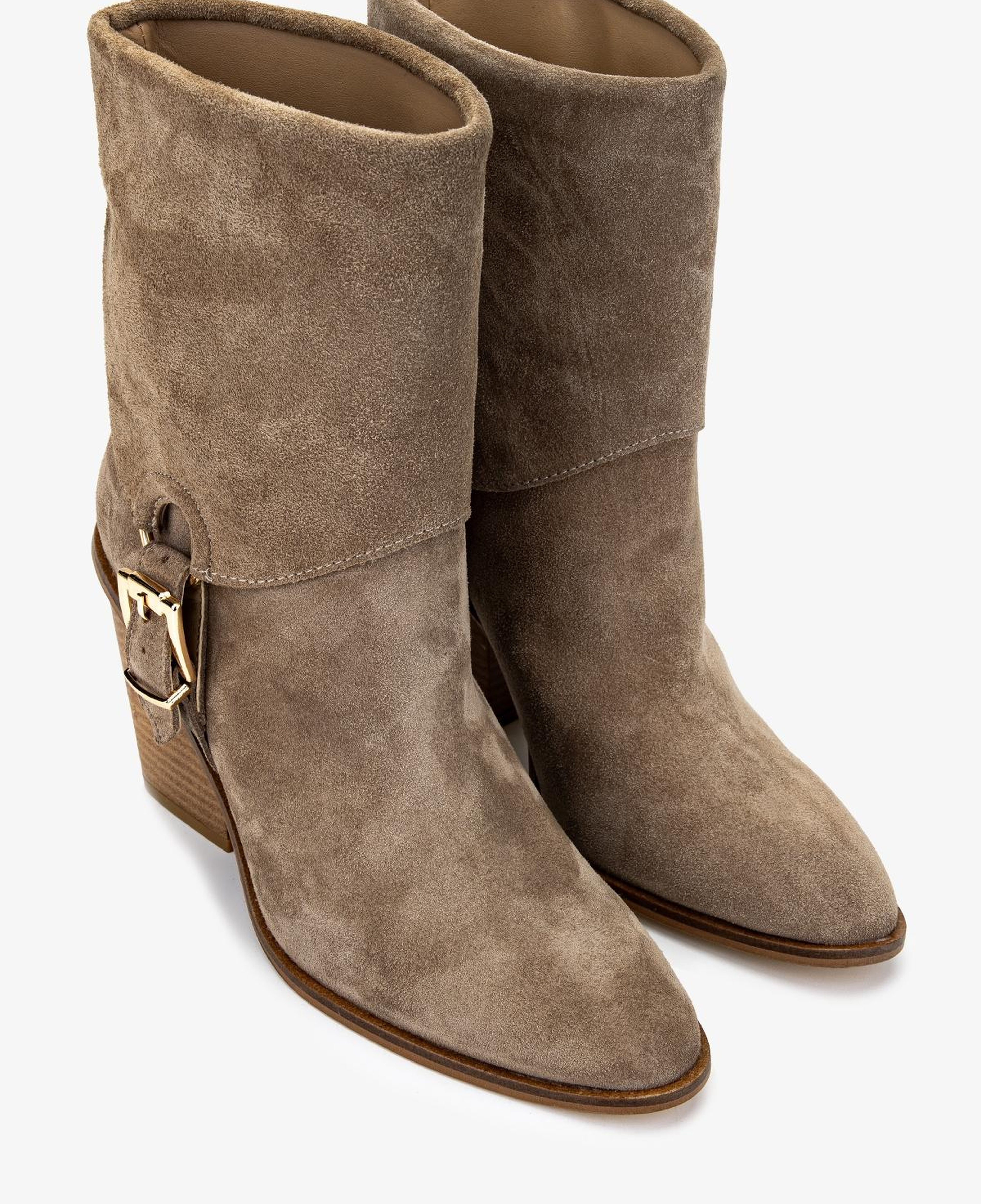 Valmenti Kadın Hakiki Deri Bej Topuklu Bot