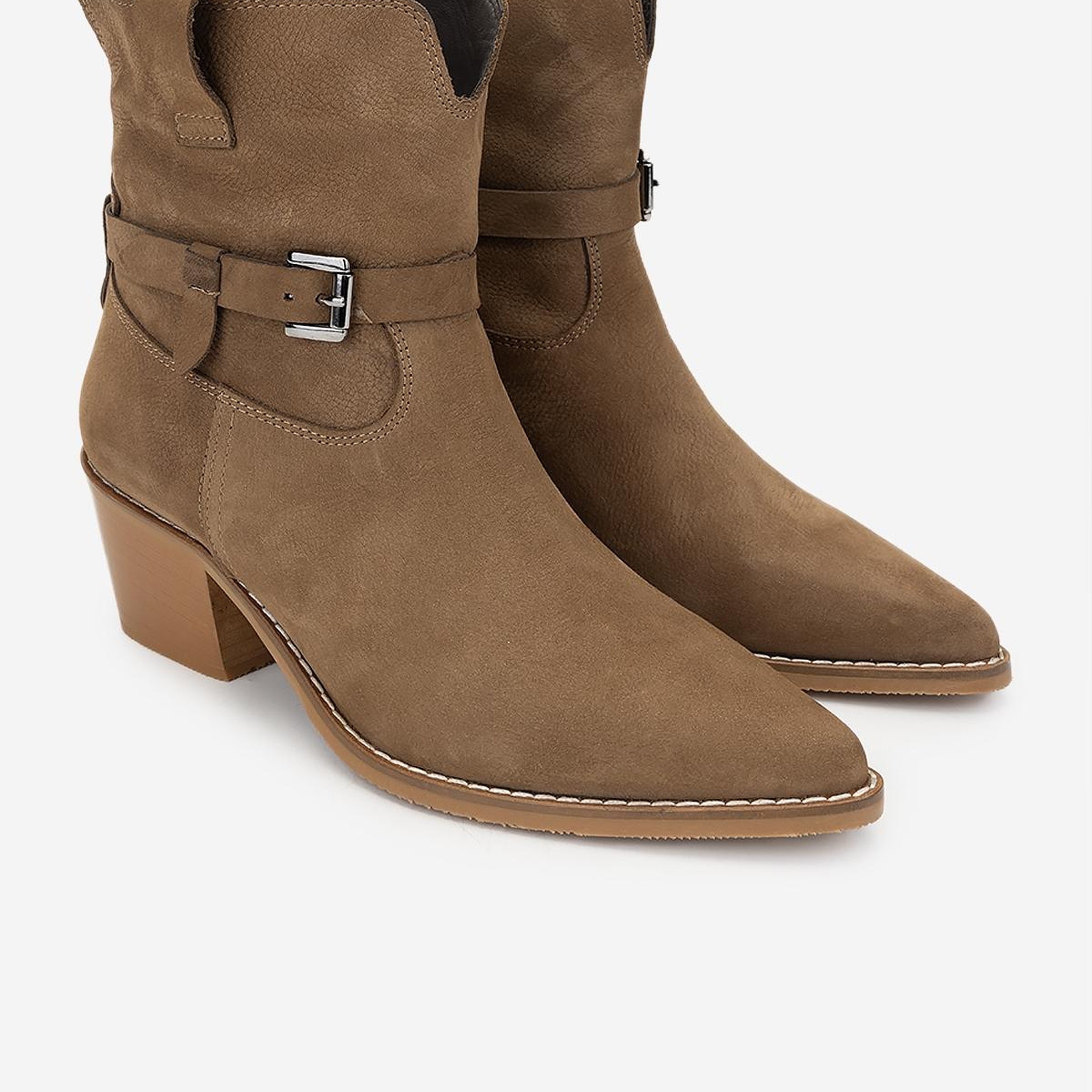 Valmenti Kadın Hakiki Deri Taba Topuklu Bot