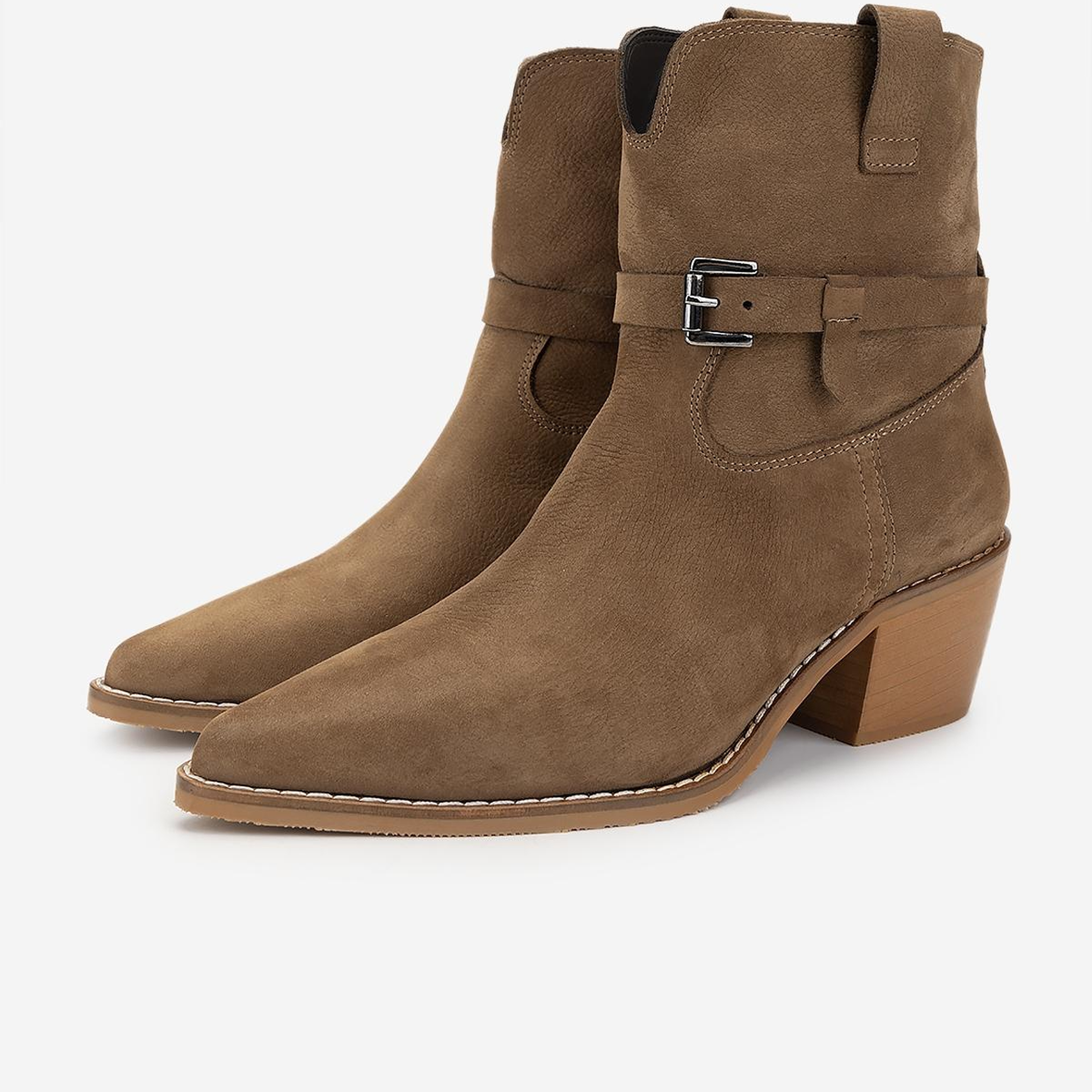 Valmenti Kadın Hakiki Deri Taba Topuklu Bot