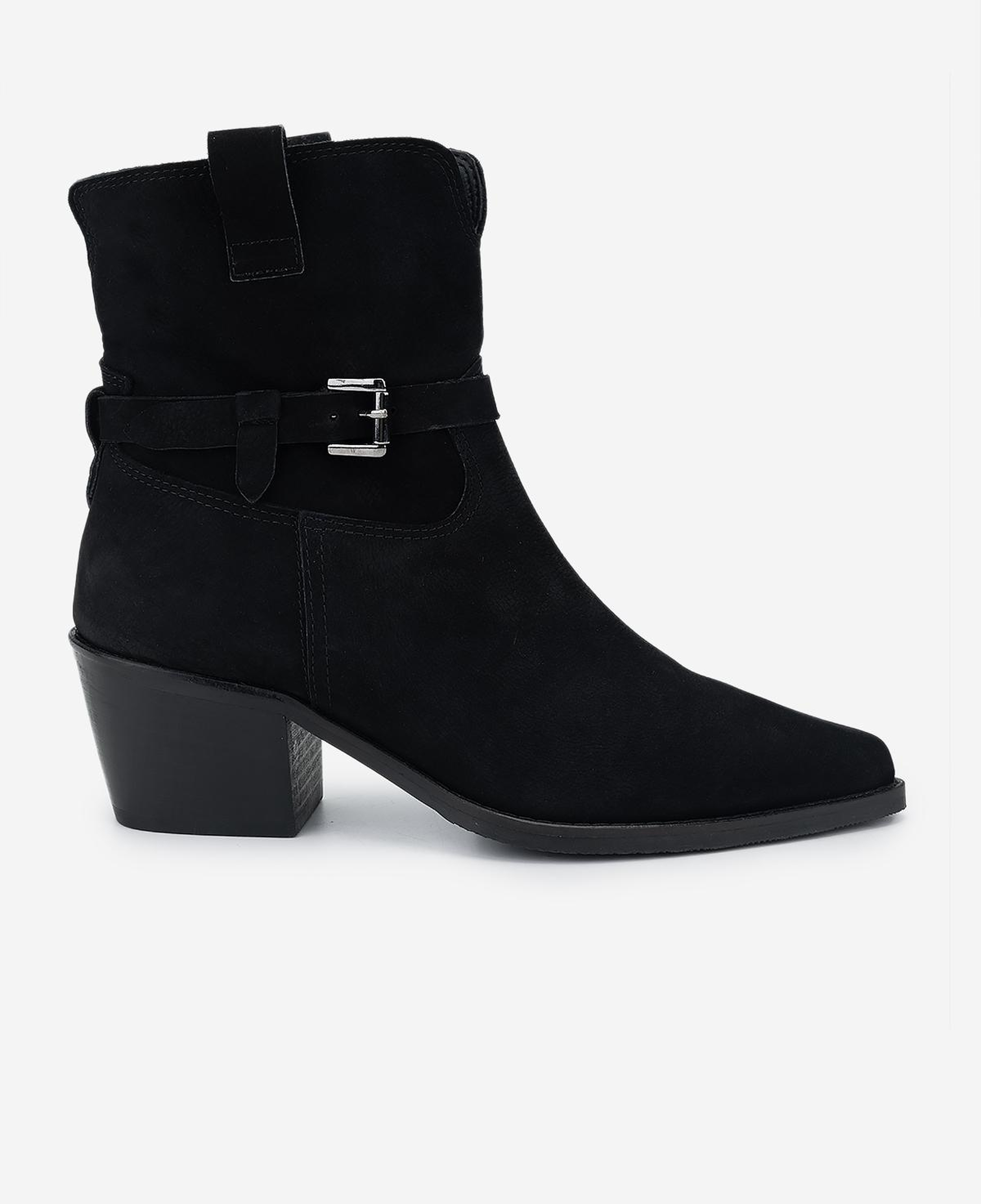 Valmenti Kadın Hakiki Deri Siyah Nubuk Topuklu Bot