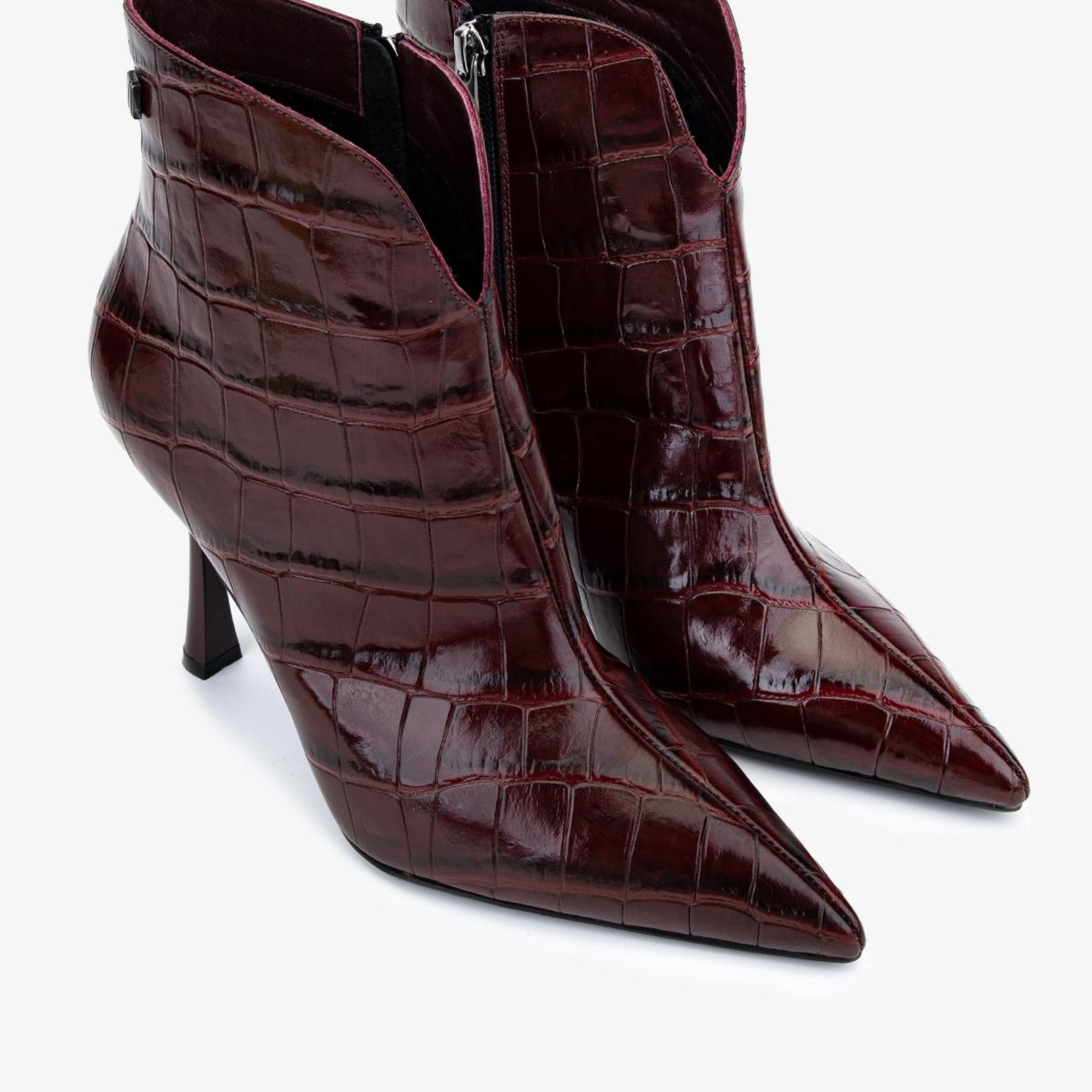 Valmenti Kadın Hakiki Deri Bordo Topuklu Bot