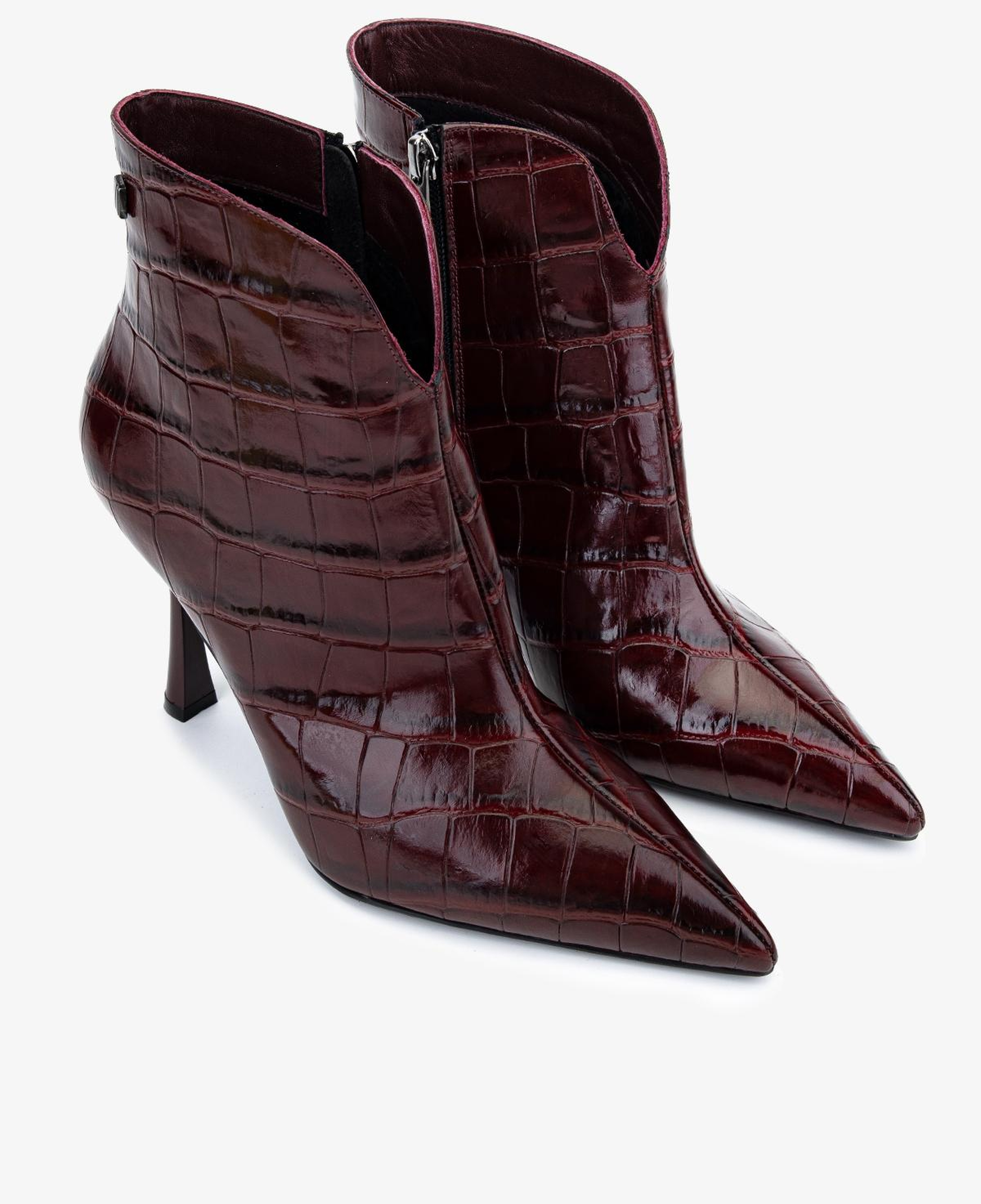 Valmenti Kadın Hakiki Deri Bordo Topuklu Bot