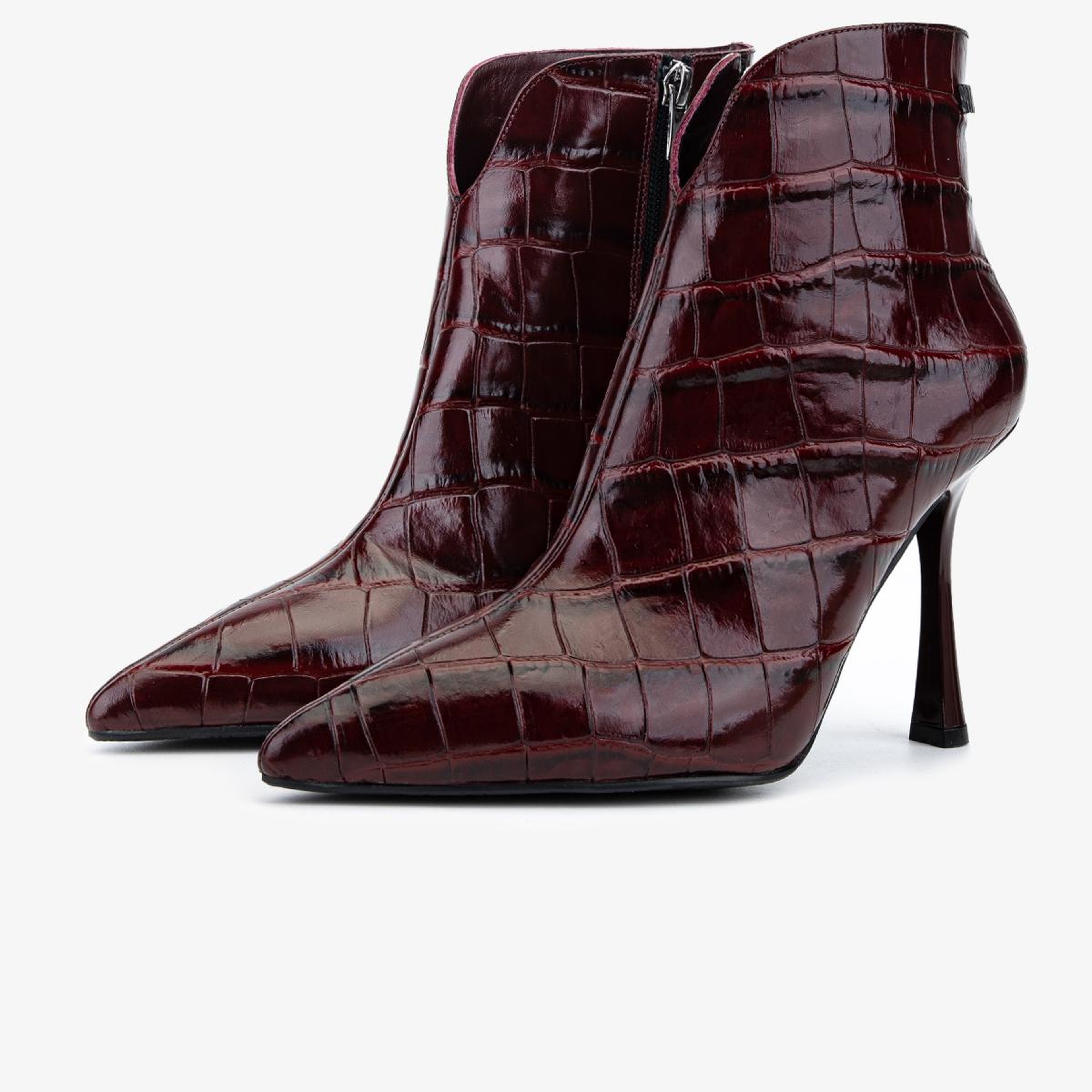 Valmenti Kadın Hakiki Deri Bordo Topuklu Bot