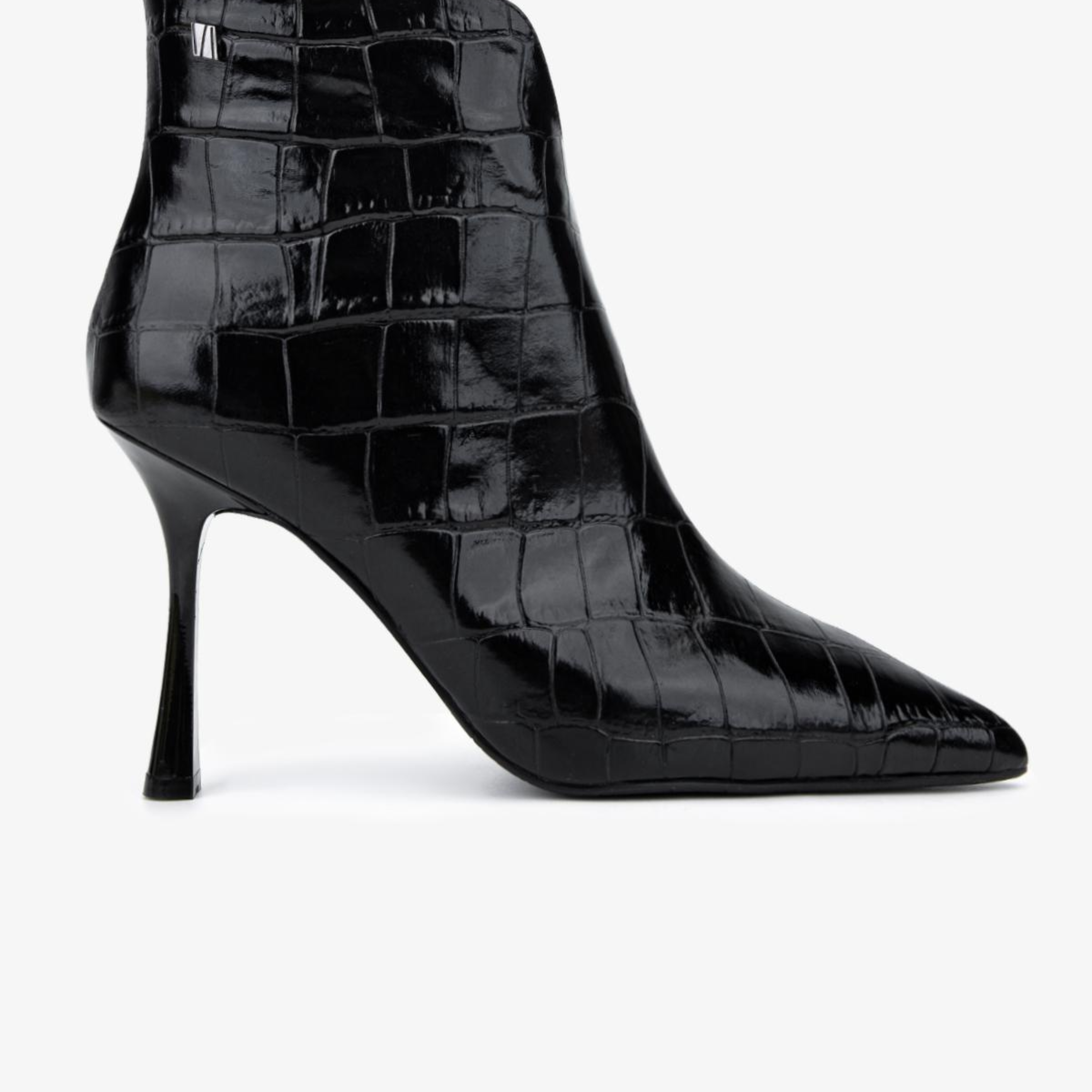 Valmenti Kadın Hakiki Deri Siyah Kroko Topuklu Bot