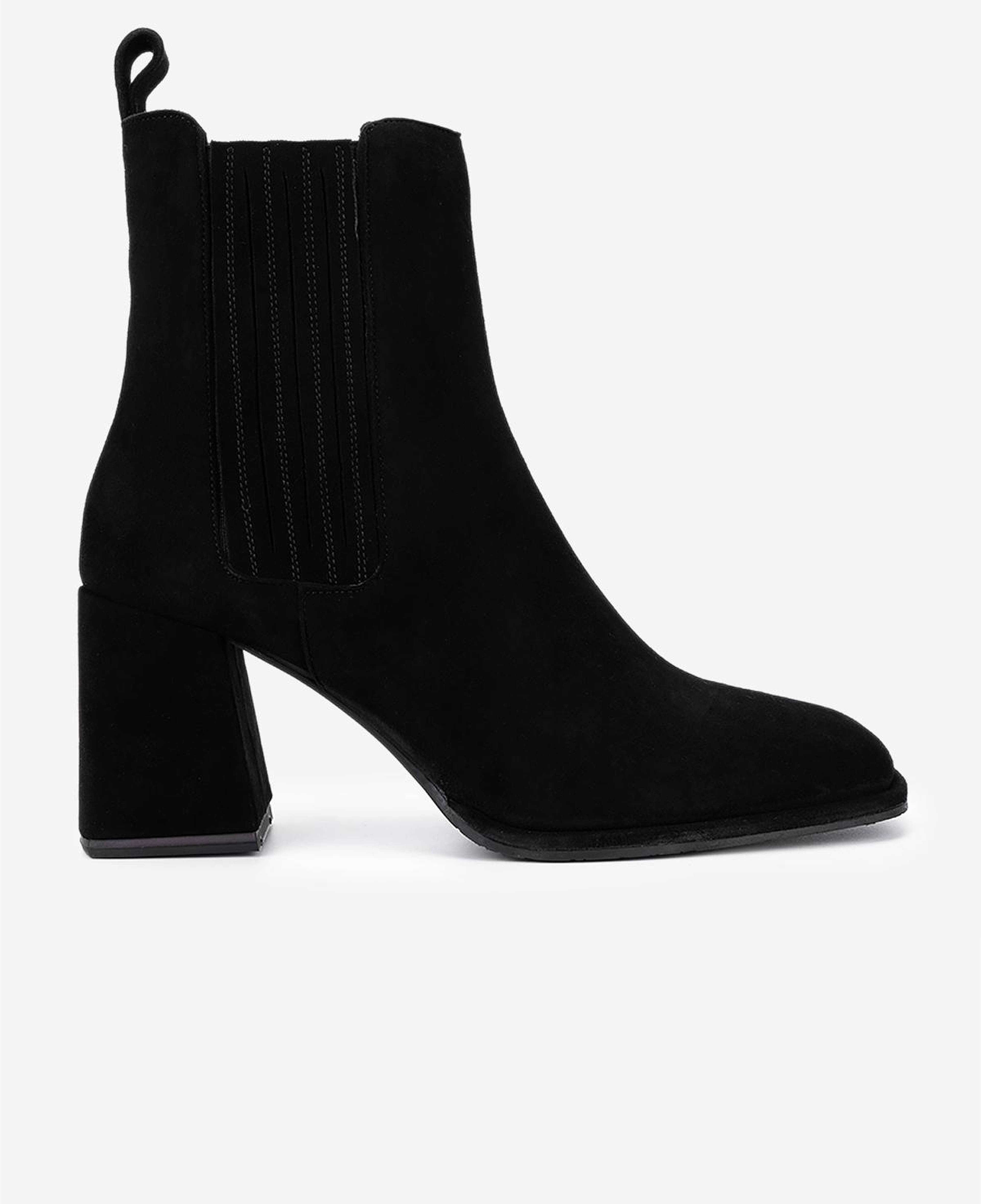 Valmenti Kadın Hakiki Deri Siyah Süet Topuklu Bot