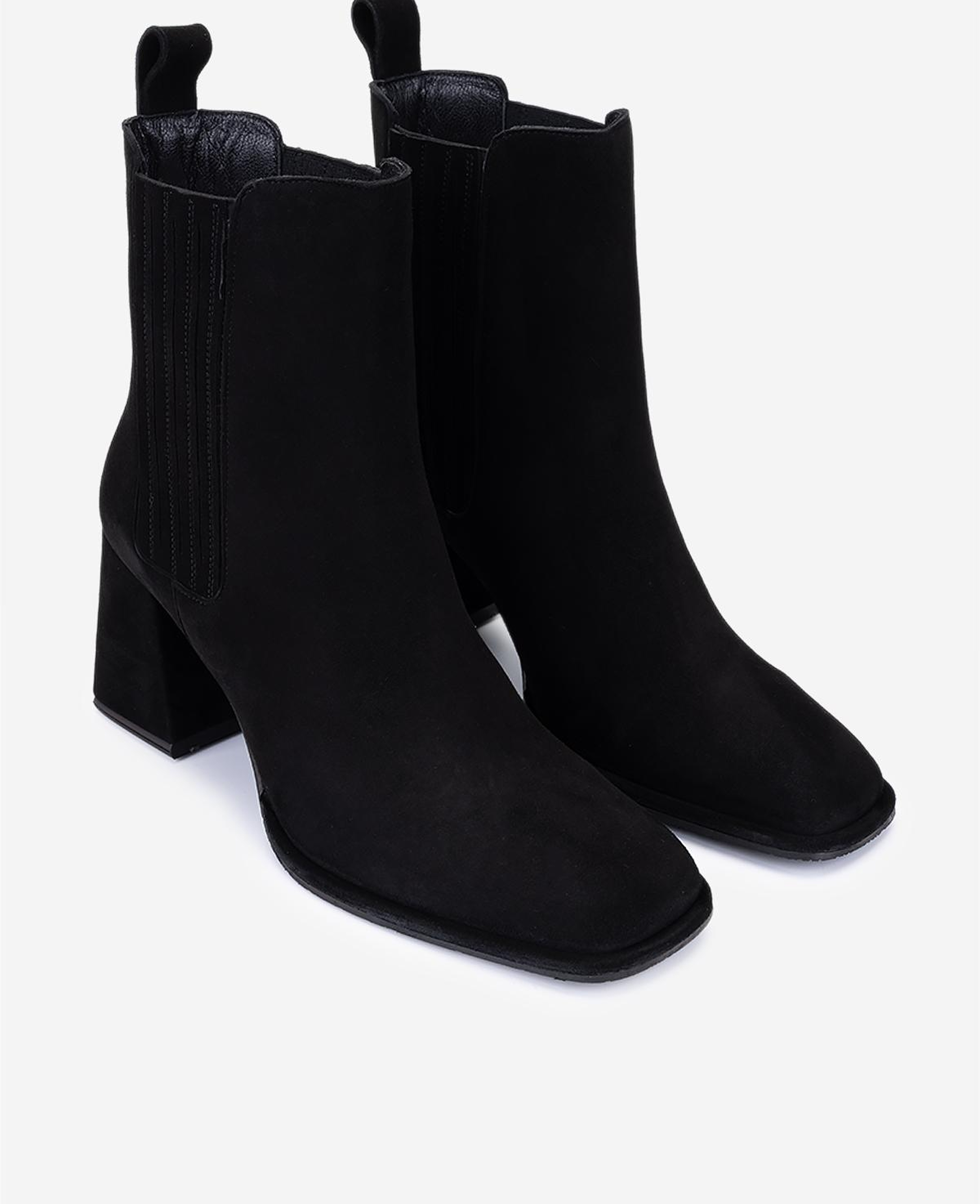 Valmenti Kadın Hakiki Deri Siyah Süet Topuklu Bot