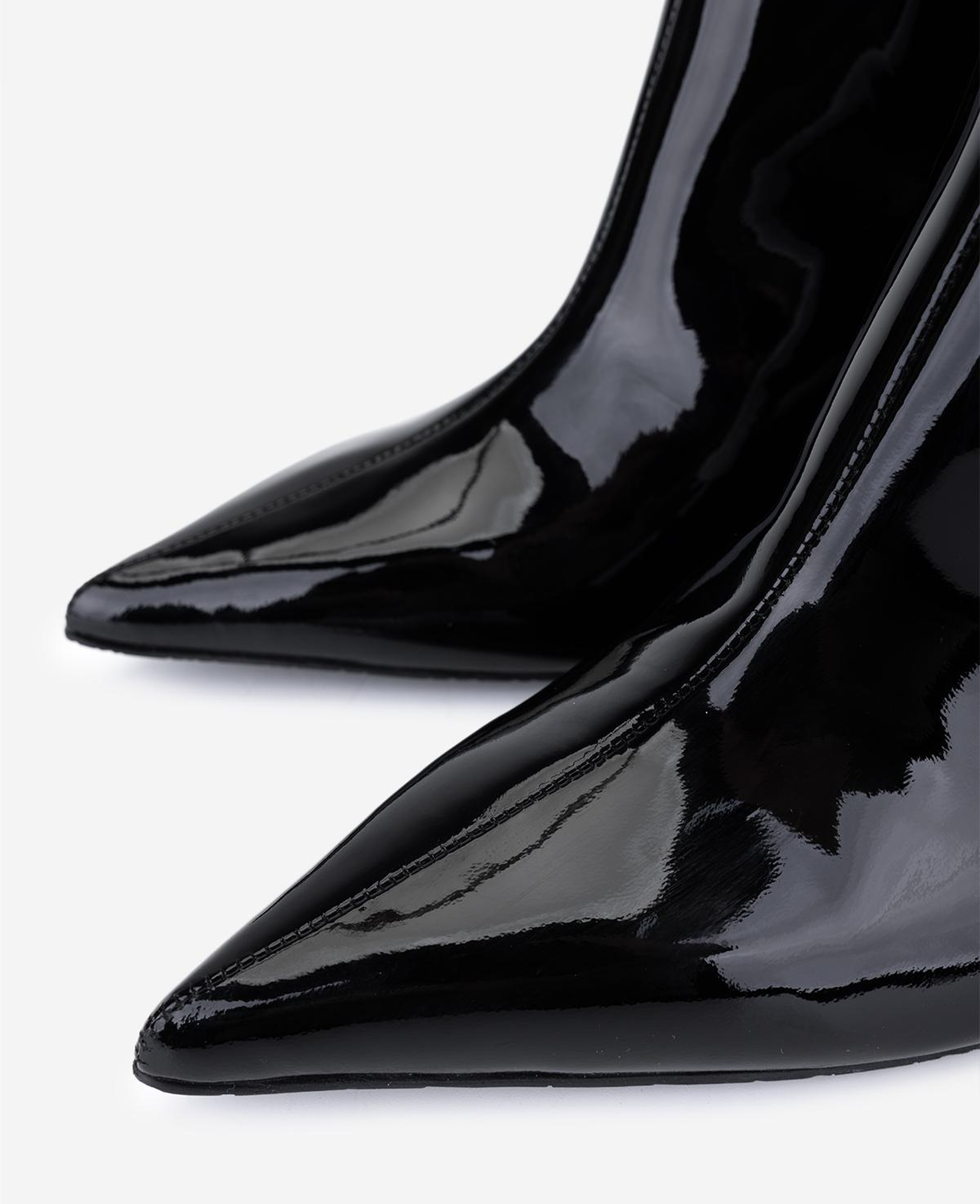 Valmenti Kadın Hakiki Deri Siyah Rugan Topuklu Bot